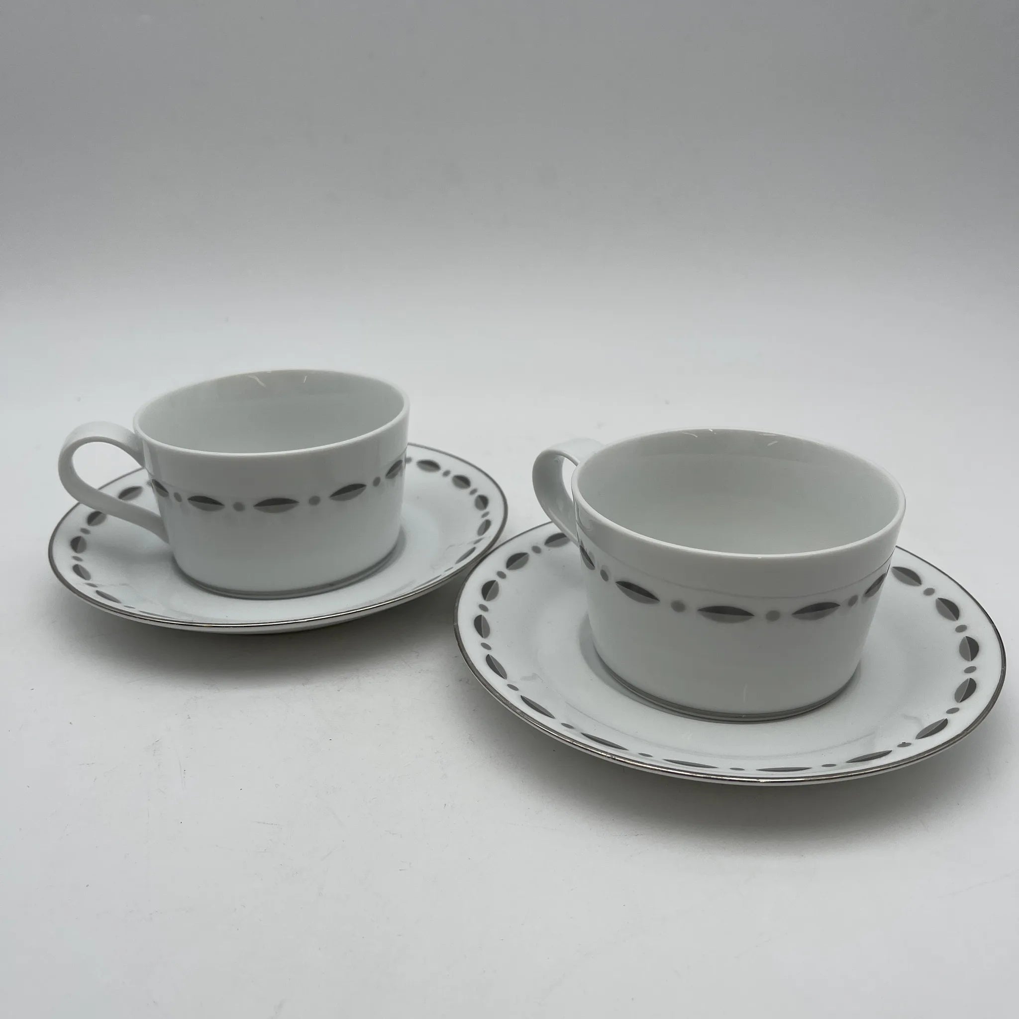 【再利用】茶杯&碟子2p / Tiffany & Co.(蒂芙尼)/ Gramercy / 1990-2010s /瓷器/斯里兰卡/银彩