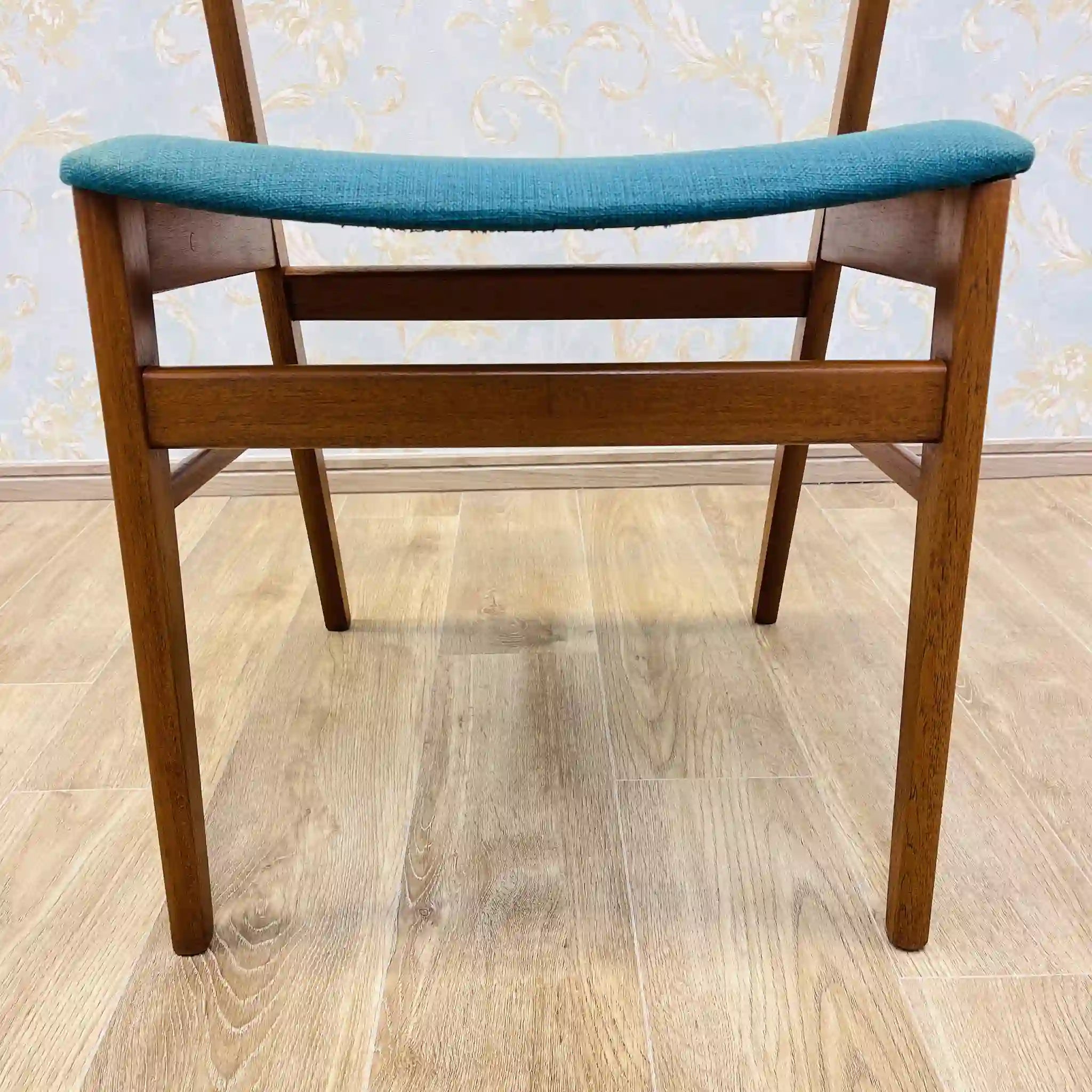 Vintage Antique Lounge Chair / Teak / Danish Style, Scandinavian Style, Wood Refinished, Seat Cushion Replaced