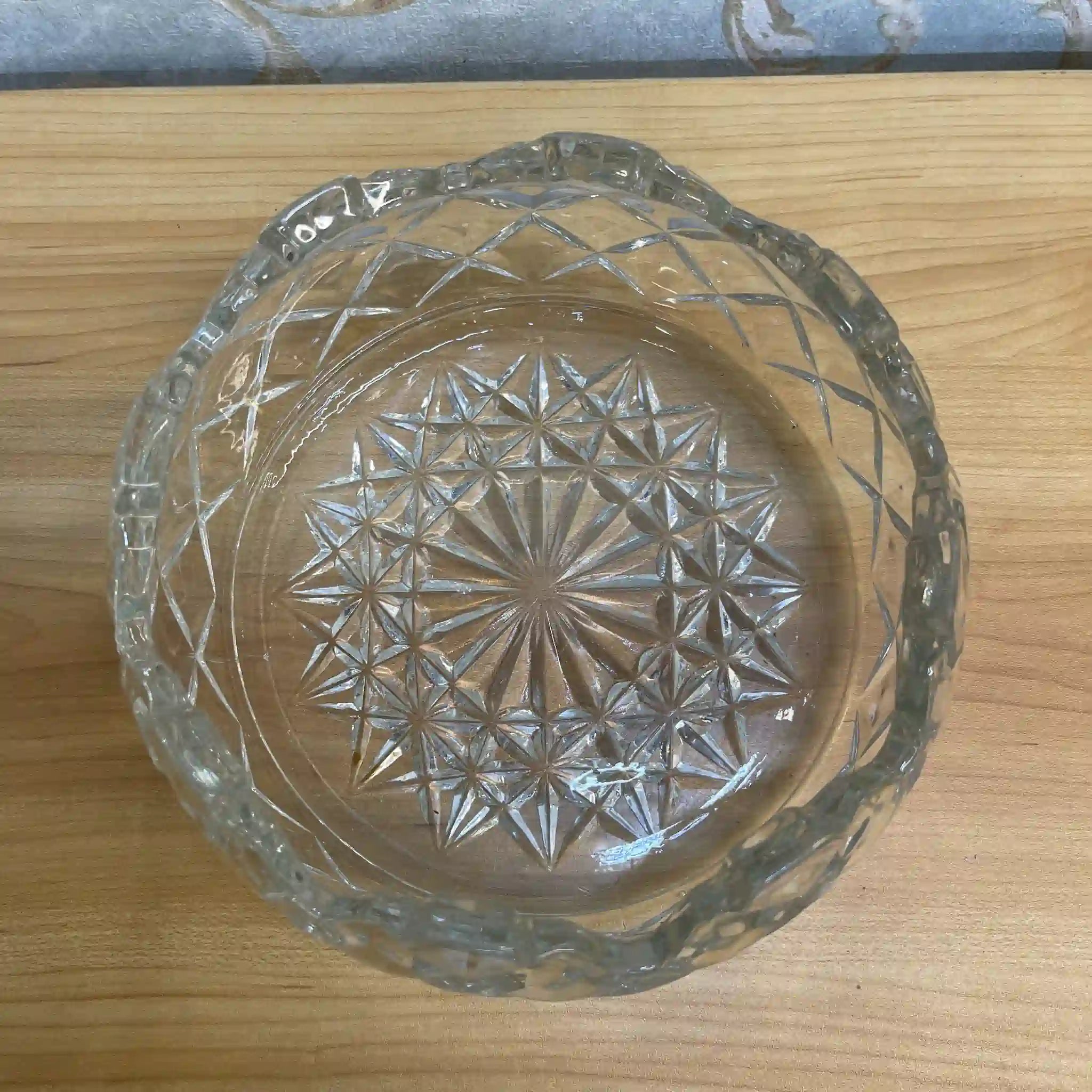 【アンティーク】 ボウル / 推定20C前期 / クリスタルガラス / ヨーロッパ / ダイヤモンドカット