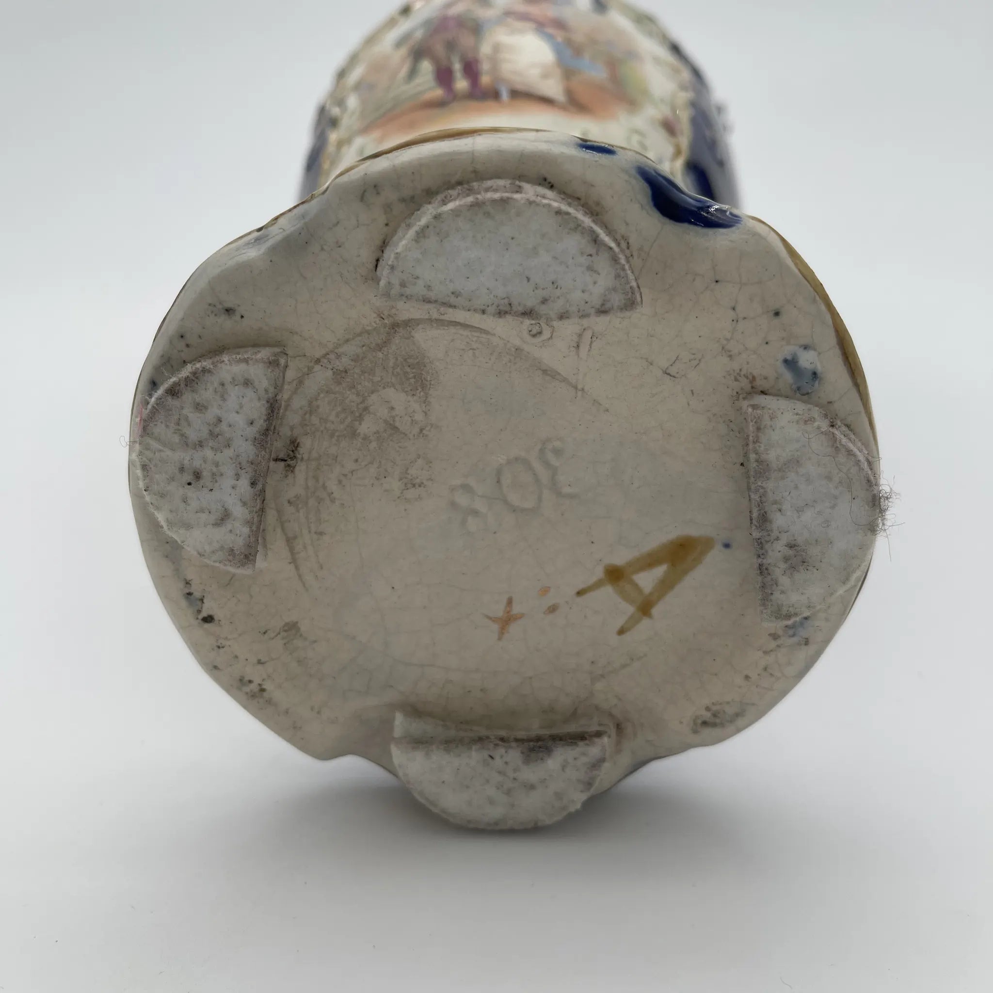 【アンティーク】 フラワーベース(花瓶) / ヴィクトリアン・ロココ・リバイバル / 19世紀後半から20世紀初頭 / イギリス / ハンドペイント・ボタニカル,ドット・ゴールド(金盛),ロココ・スクロール