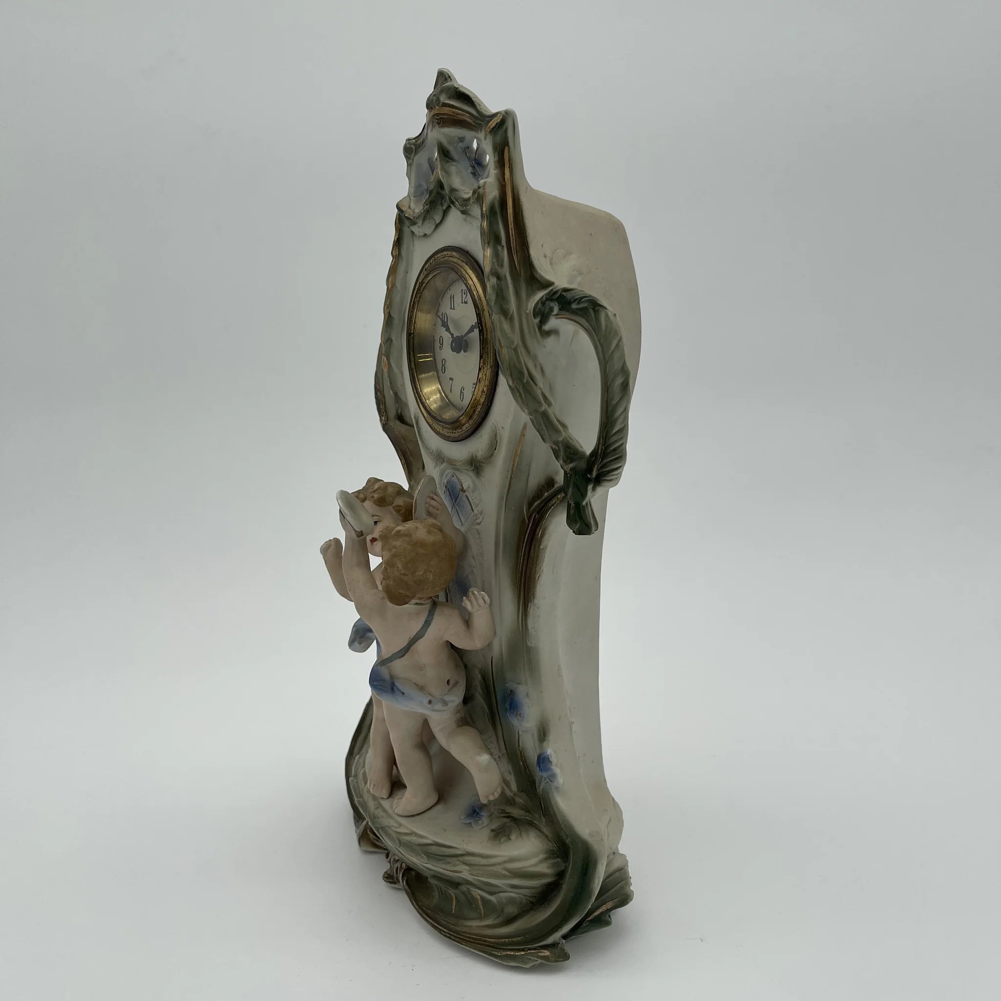 【アンティーク】 ポーセリンクロック / ネオ・ロココ(ルイ15世復古様式 / フランス / ハンドペイント・ポーセリン,ロカイユ・スクロール,エナメルダイアル