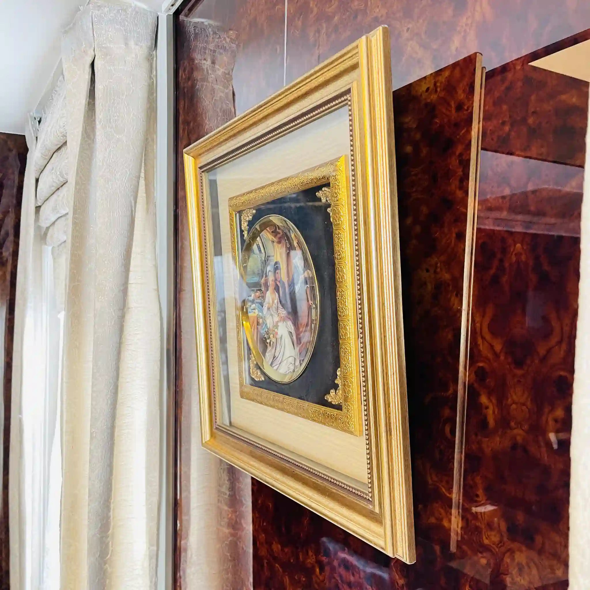 【アート/装飾品】 皿入り絵画 アートフレーム