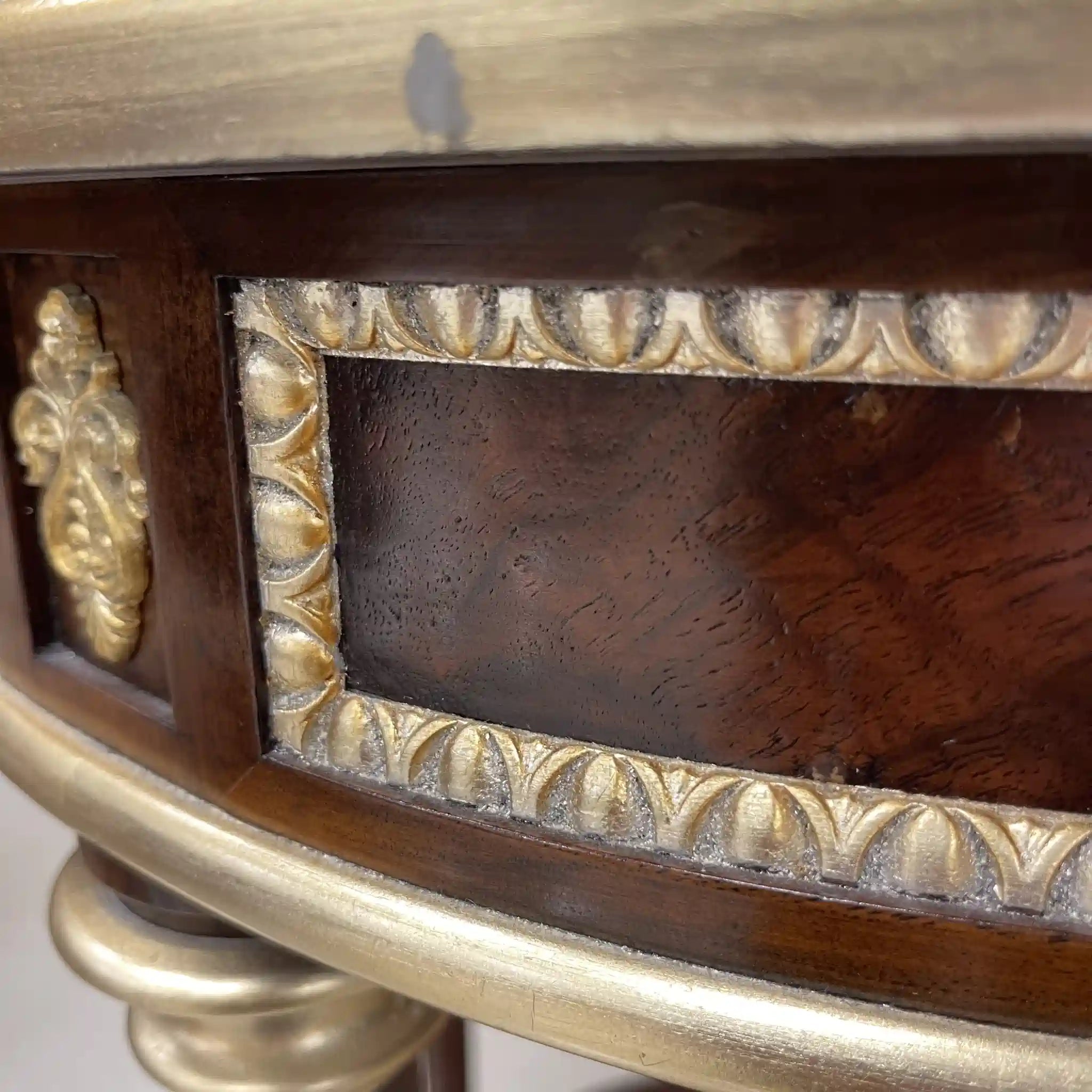 古董雙層燈桌/帝國風格/胡桃木瘤材質/英國直接進口