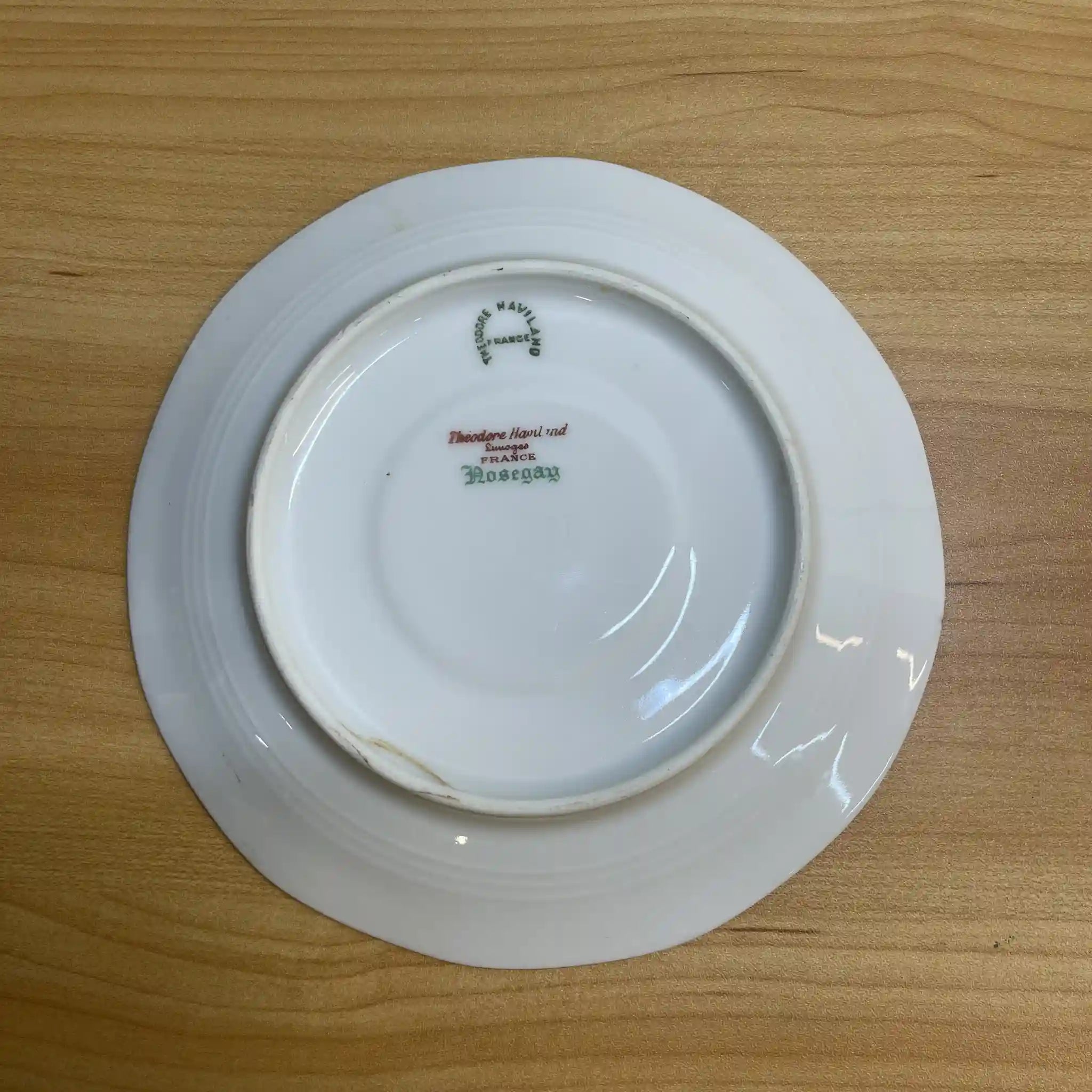 【アンティーク】 トリオ (ティーカップ&ソーサー+デザートプレート) 2P / Theodore Haviland (セオドア・アビランド) / Nosegay / 推定20C前中期 / 磁器 / フランス / ブーケ, 金彩