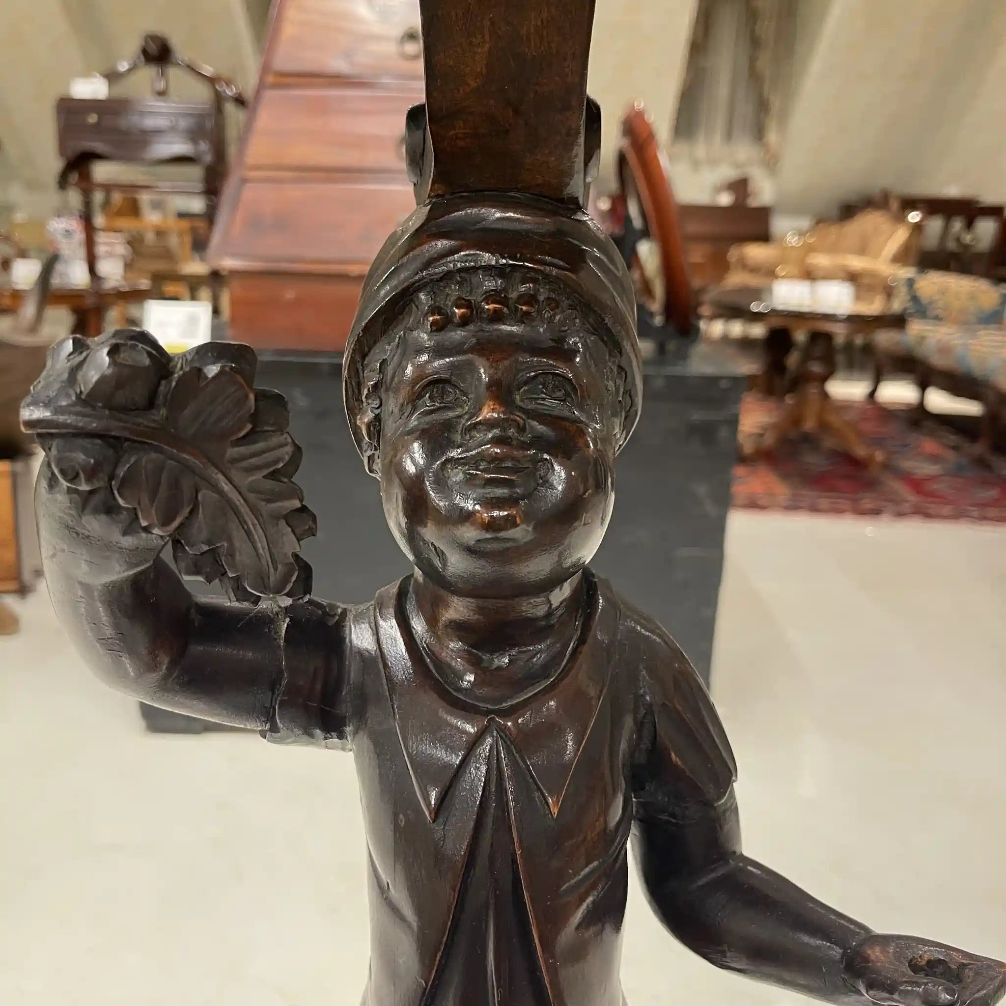 【アンティーク】 サイドテーブル 人物彫刻 / ベネチアンスタイル / 20世紀初頭(推定) / ビーチ材 (推定) / イギリス / イギリス直輸入