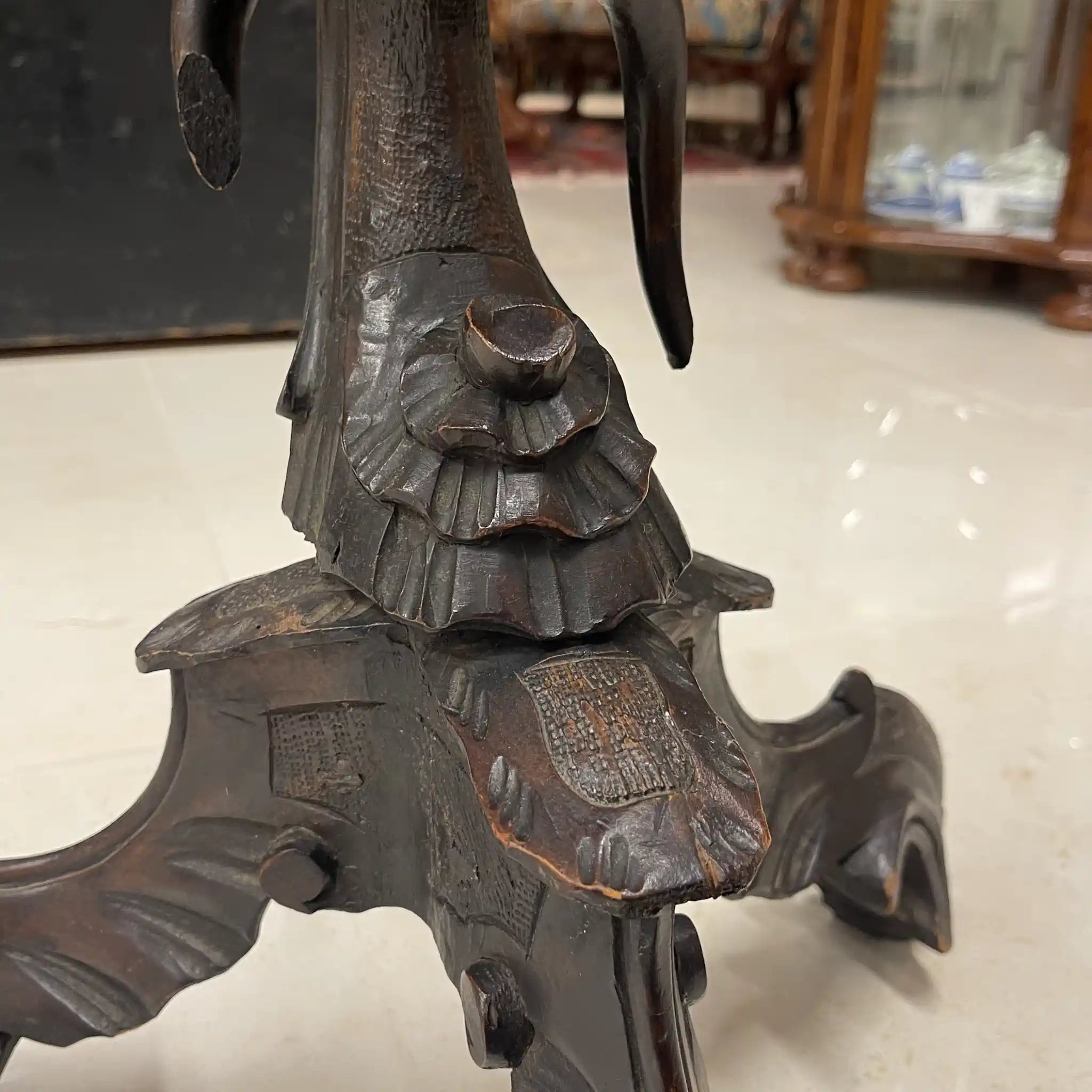 【アンティーク】 サイドテーブル 人物彫刻 / ベネチアンスタイル / 20世紀初頭(推定) / ビーチ材 (推定) / イギリス / イギリス直輸入