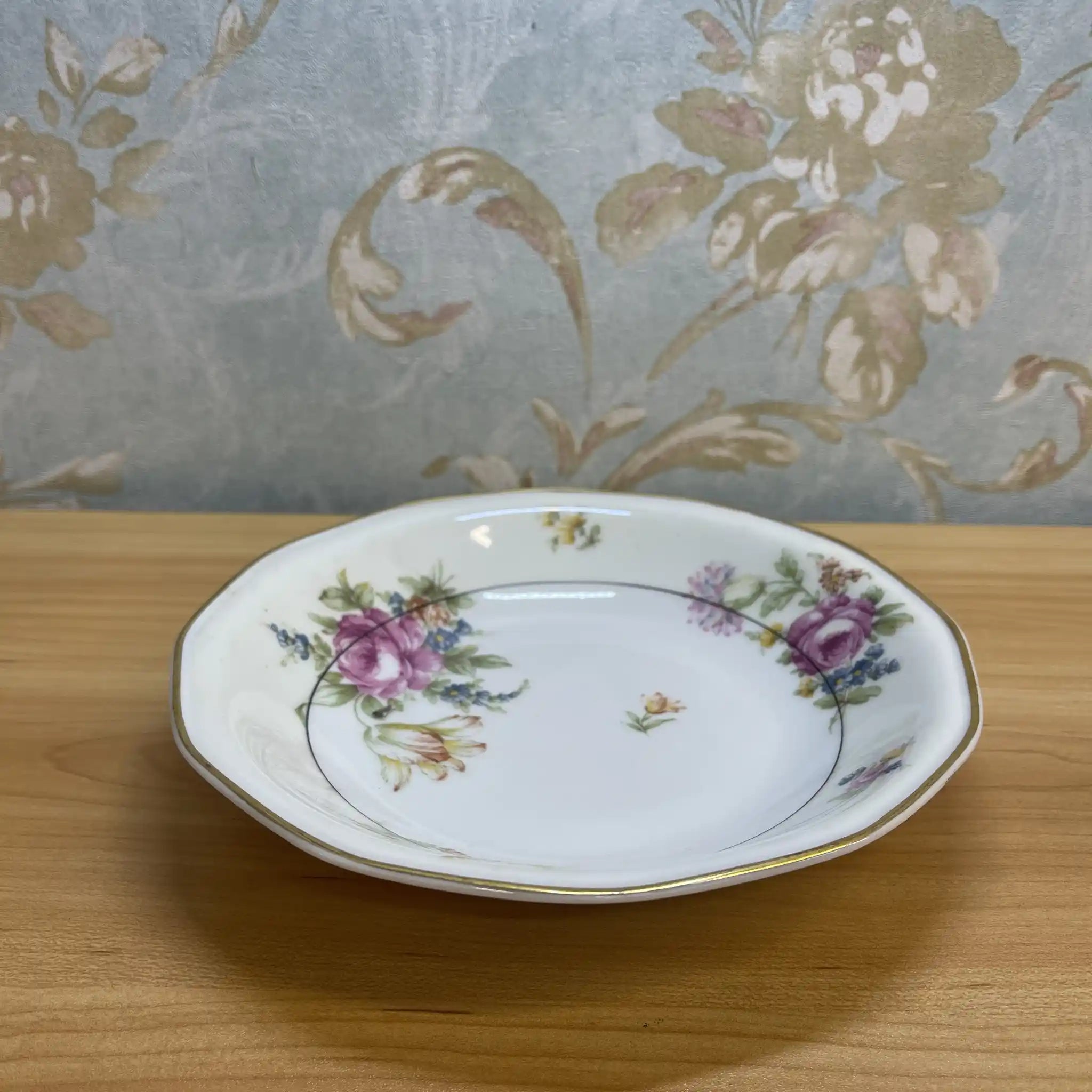 【アンティーク】 スーププレート (深皿) / Theodore Haviland (セオドア・アビランド) / Nosegay / 推定20C前中期 / 磁器 / フランス / ブーケ, 金彩