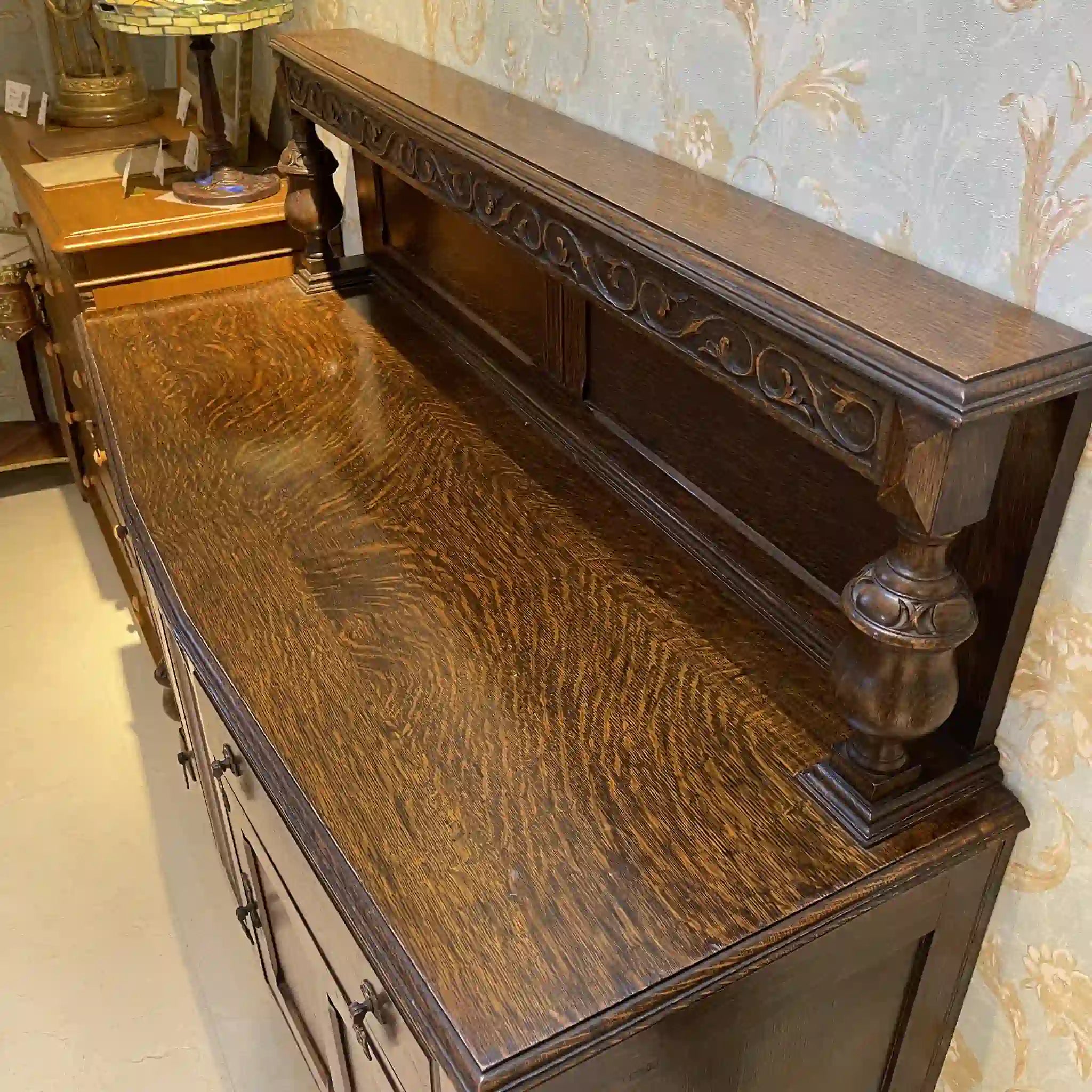 古董餐邊櫃 / 波旁腿 / 橡木 / 英國