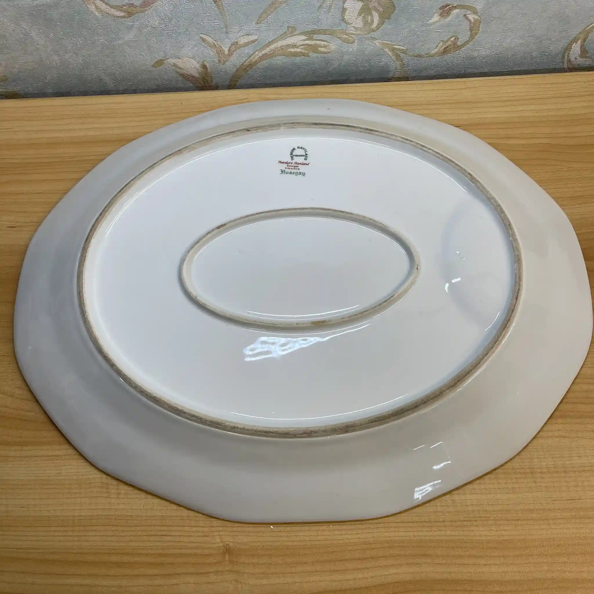 【アンティーク】 オーバルプラター (大皿) / Theodore Haviland (セオドア・アビランド) / Nosegay / 推定20C前中期 / 磁器 / フランス / ブーケ, 金彩