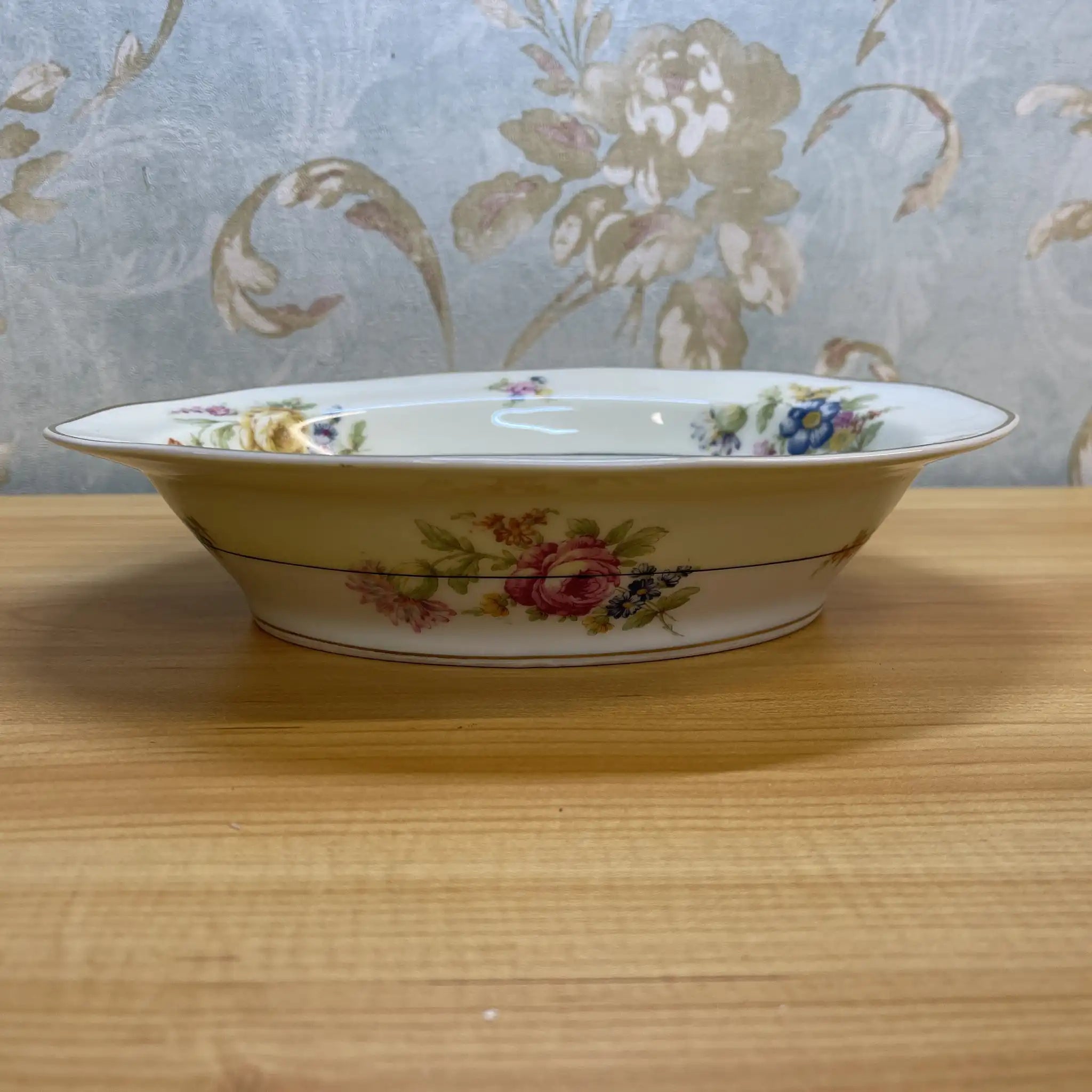 【アンティーク】 オーバル・ベジタブルボウル / Theodore Haviland (セオドア・アビランド) / Nosegay / 推定20C前中期 / 磁器 / フランス / ブーケ, 金彩