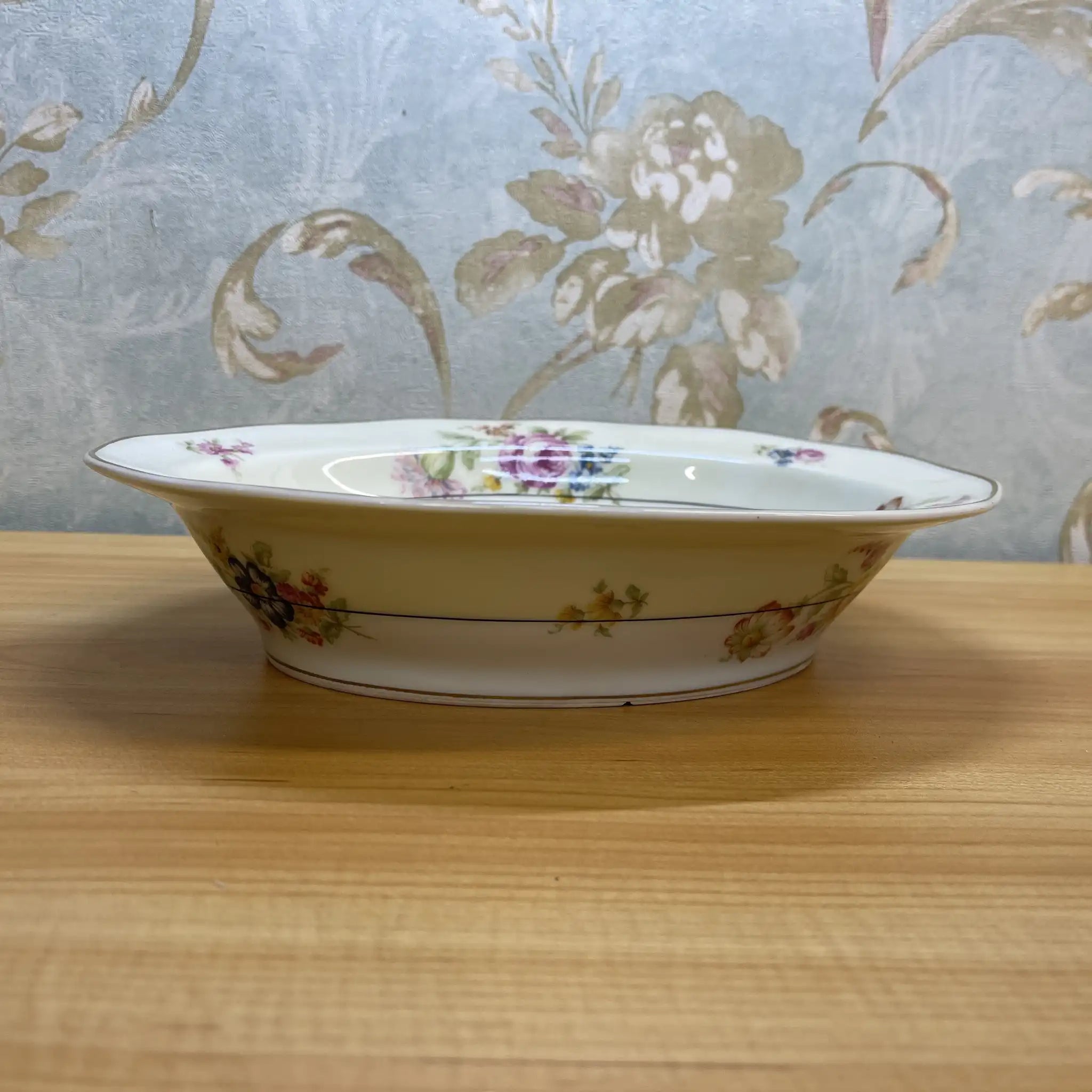 【アンティーク】 オーバル・ベジタブルボウル / Theodore Haviland (セオドア・アビランド) / Nosegay / 推定20C前中期 / 磁器 / フランス / ブーケ, 金彩