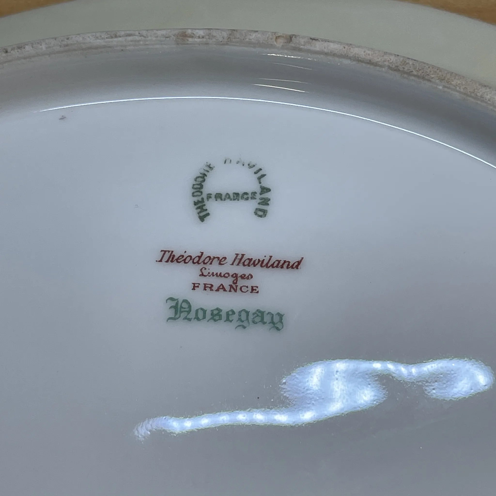 【アンティーク】 オーバル・ベジタブルボウル / Theodore Haviland (セオドア・アビランド) / Nosegay / 推定20C前中期 / 磁器 / フランス / ブーケ, 金彩