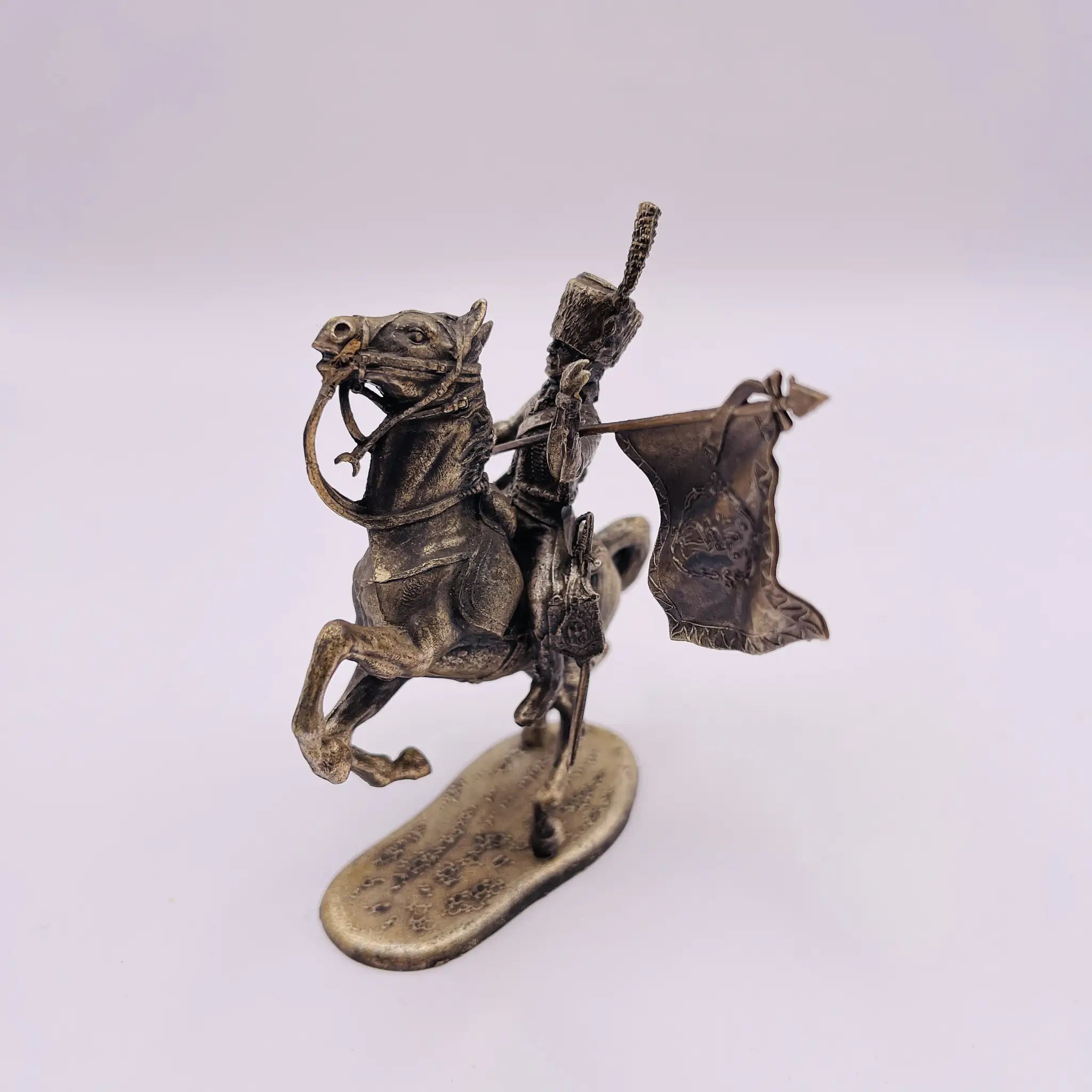 【アンティーク】 ピューター製 馬乗り兵士像 / ピューター / フランス