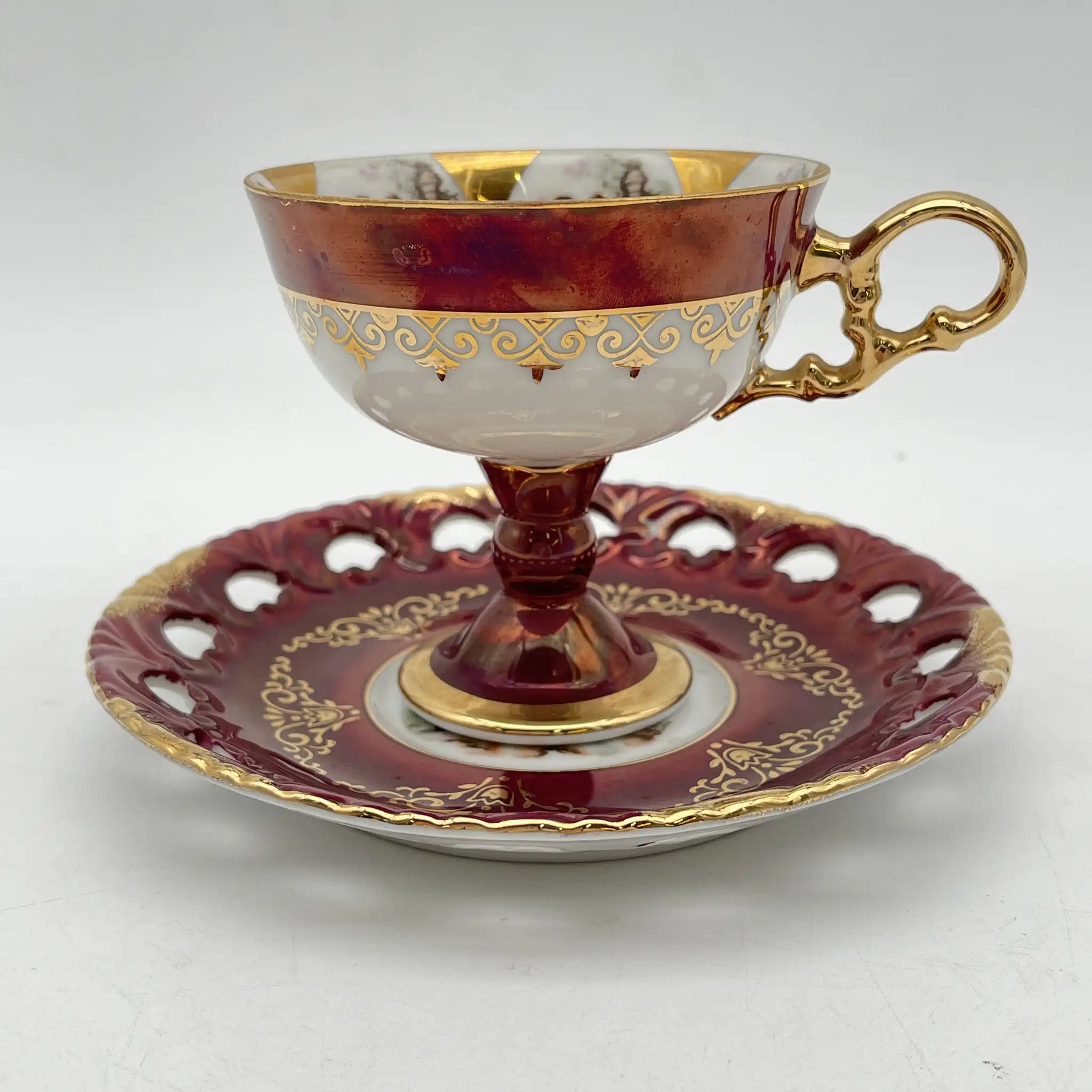 【复古】杯&碟子/大桥陶器/ Golden Fantasy /推测1950-60s /瓷器/日本/ fat galant,金彩