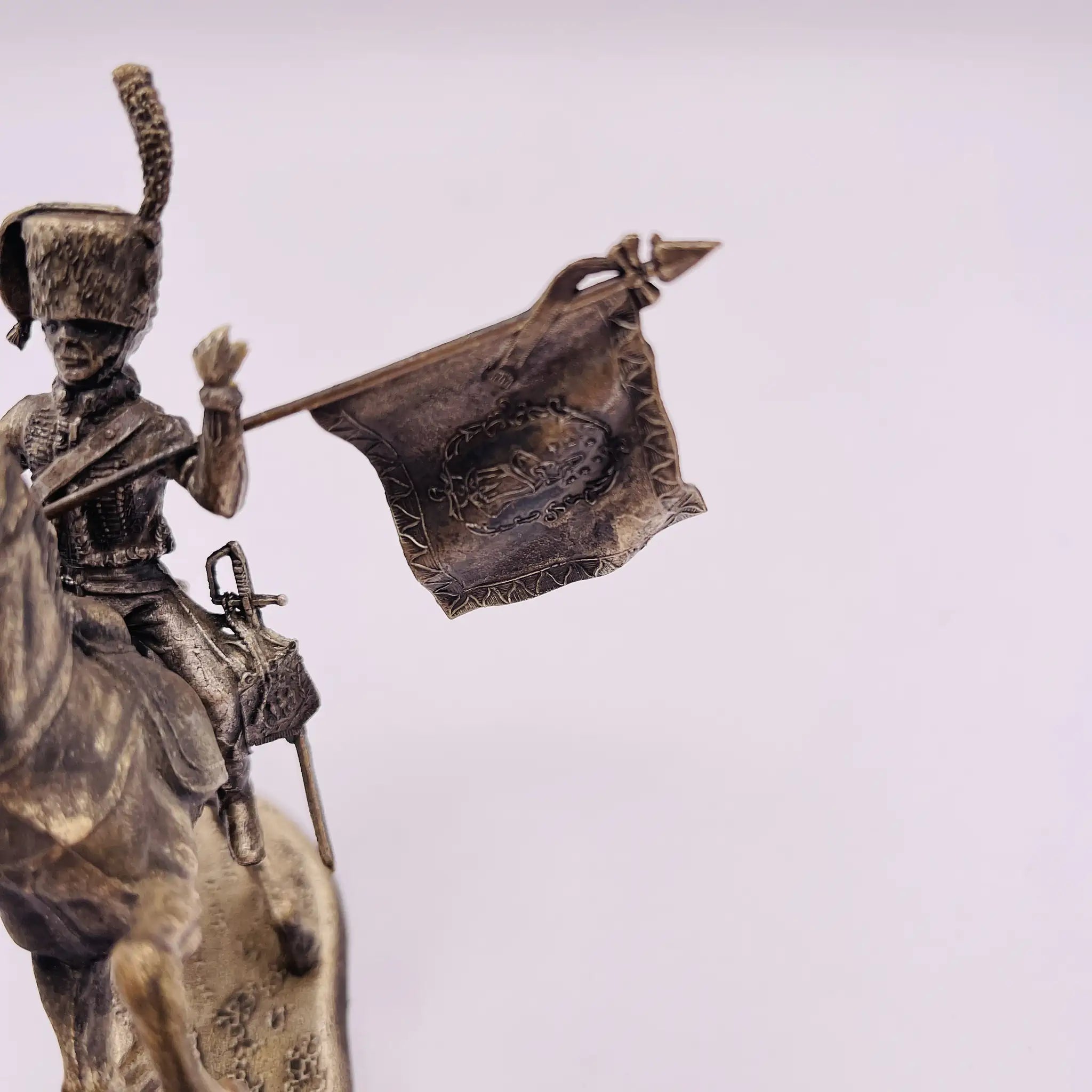 【アンティーク】 ピューター製 馬乗り兵士像 / ピューター / フランス