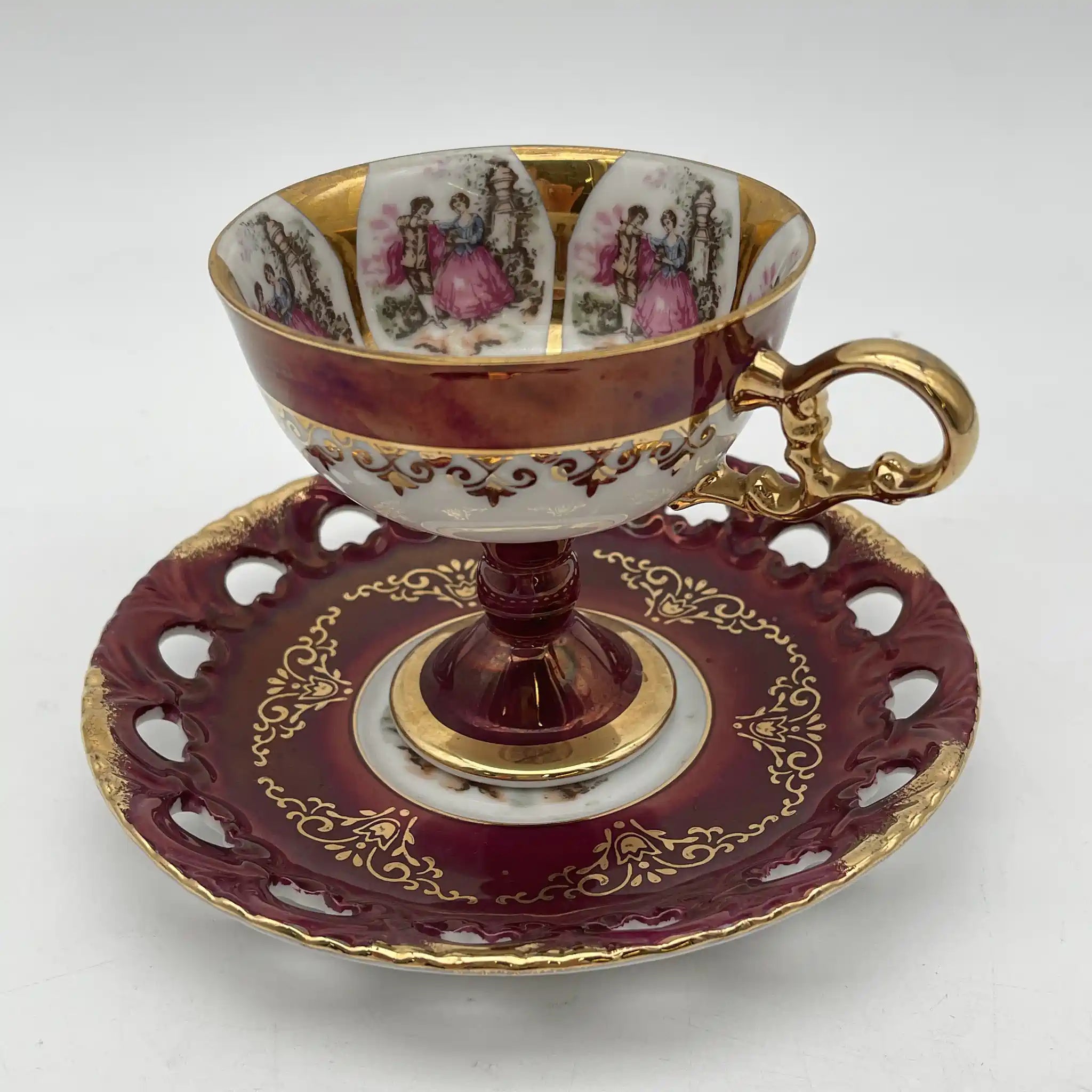 【复古】杯&碟子/大桥陶器/ Golden Fantasy /推测1950-60s /瓷器/日本/ fat galant,金彩