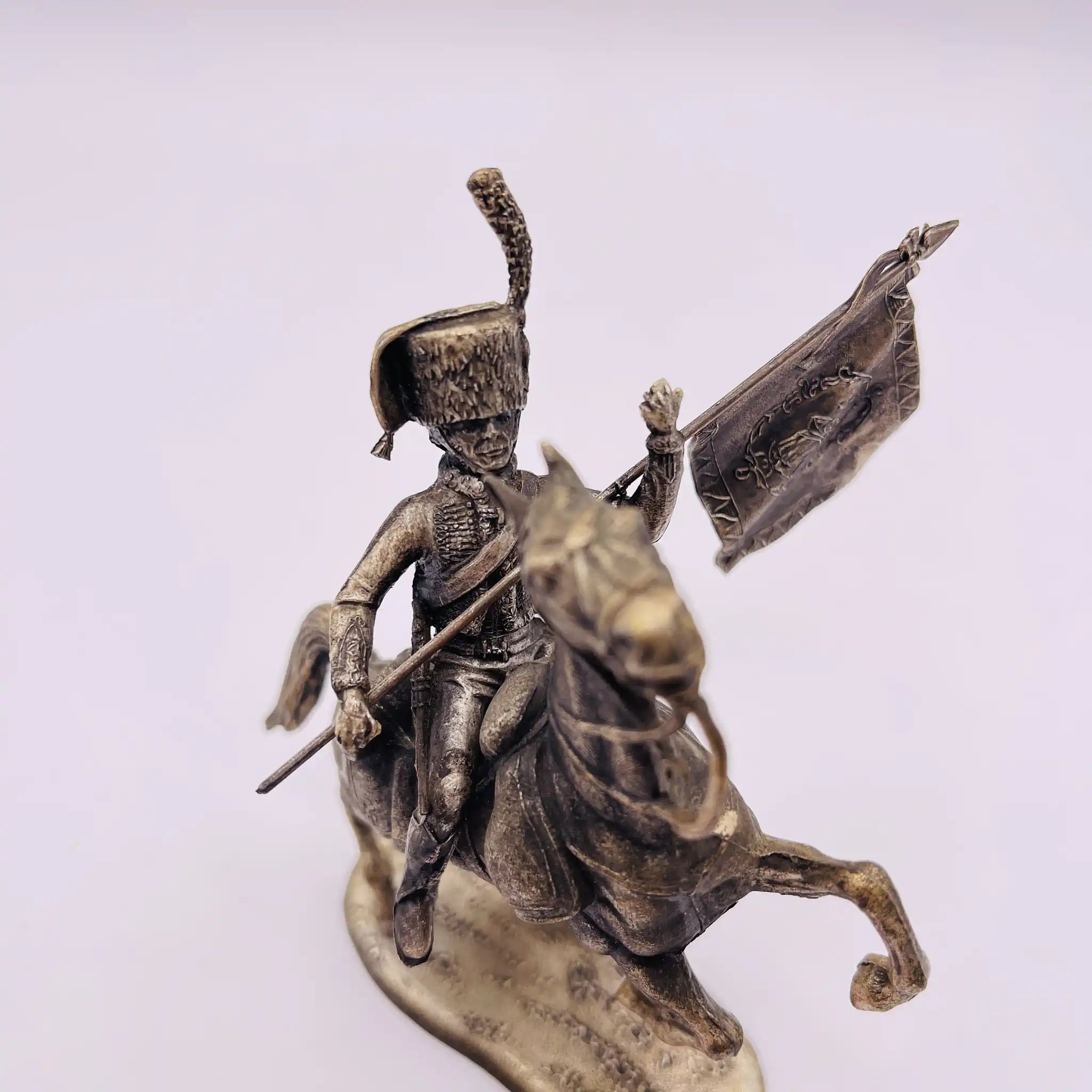 【アンティーク】 ピューター製 馬乗り兵士像 / ピューター / フランス