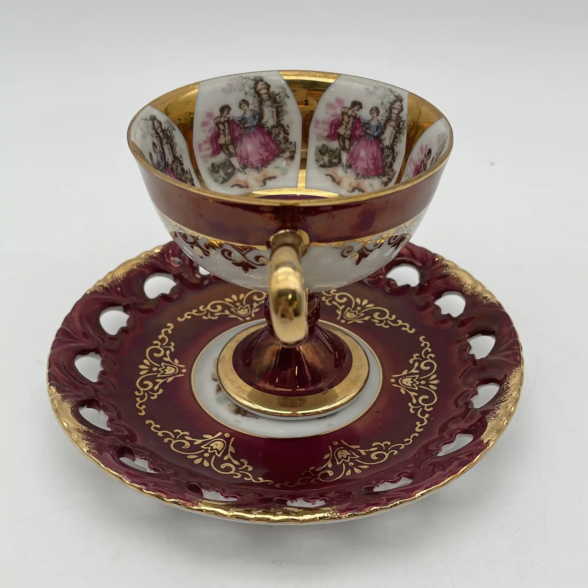 【复古】杯&碟子/大桥陶器/ Golden Fantasy /推测1950-60s /瓷器/日本/ fat galant,金彩
