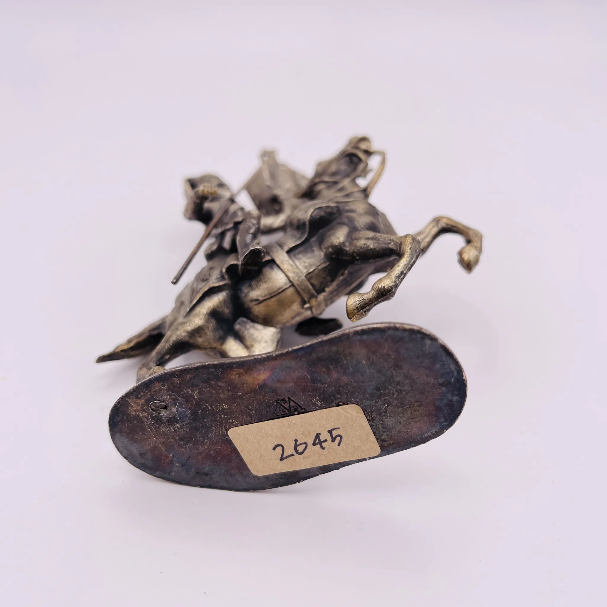 【アンティーク】 ピューター製 馬乗り兵士像 / ピューター / フランス