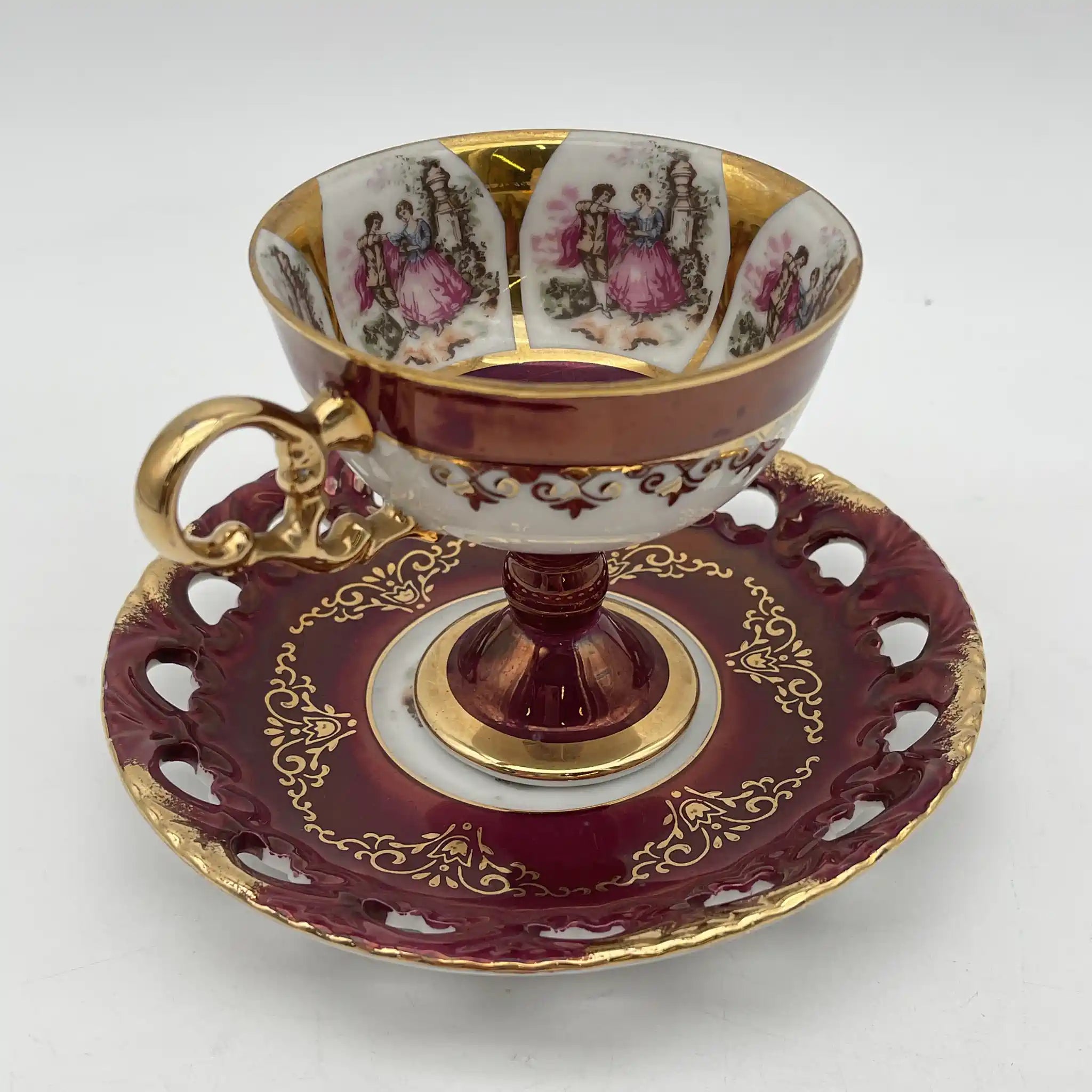 【复古】杯&碟子/大桥陶器/ Golden Fantasy /推测1950-60s /瓷器/日本/ fat galant,金彩