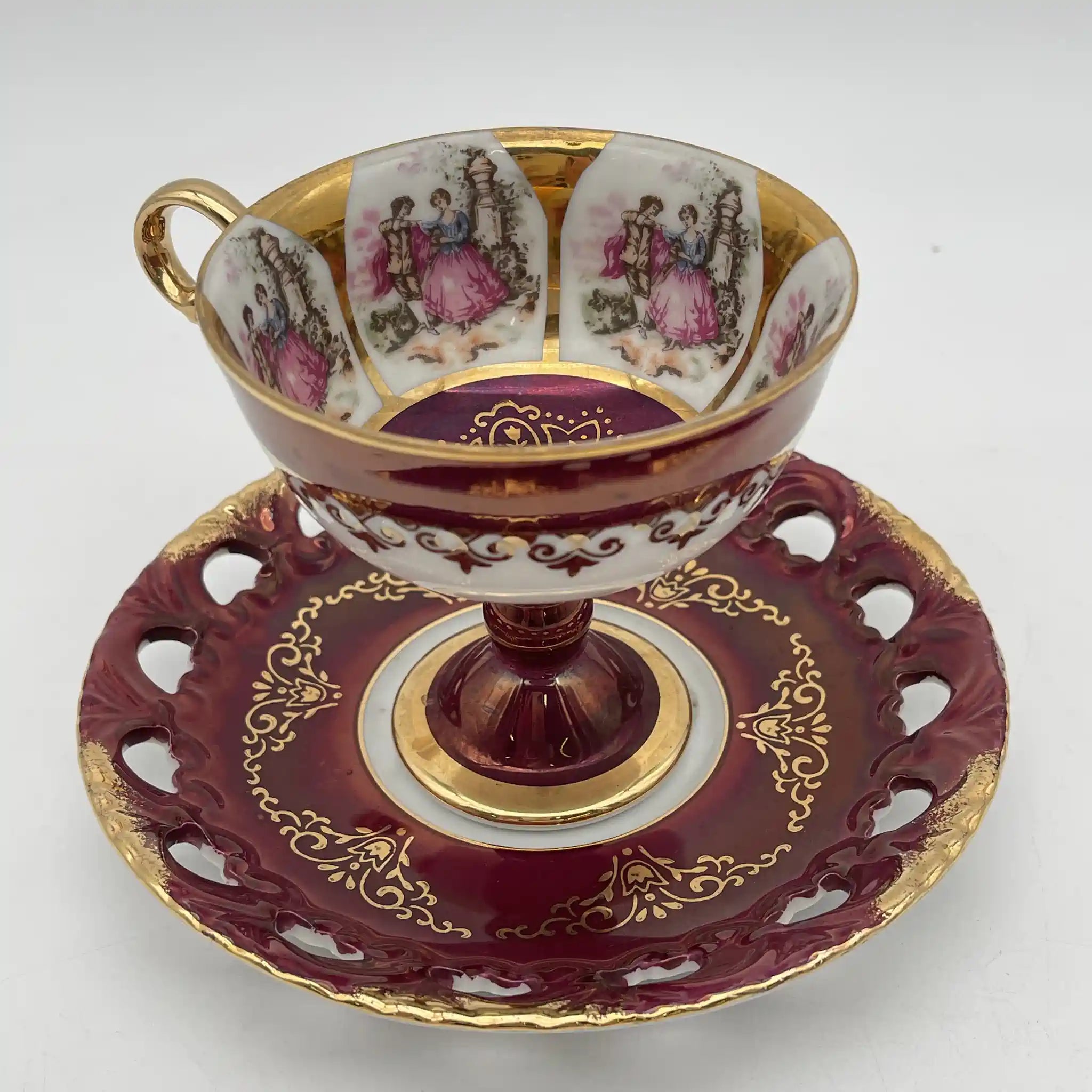 【复古】杯&碟子/大桥陶器/ Golden Fantasy /推测1950-60s /瓷器/日本/ fat galant,金彩