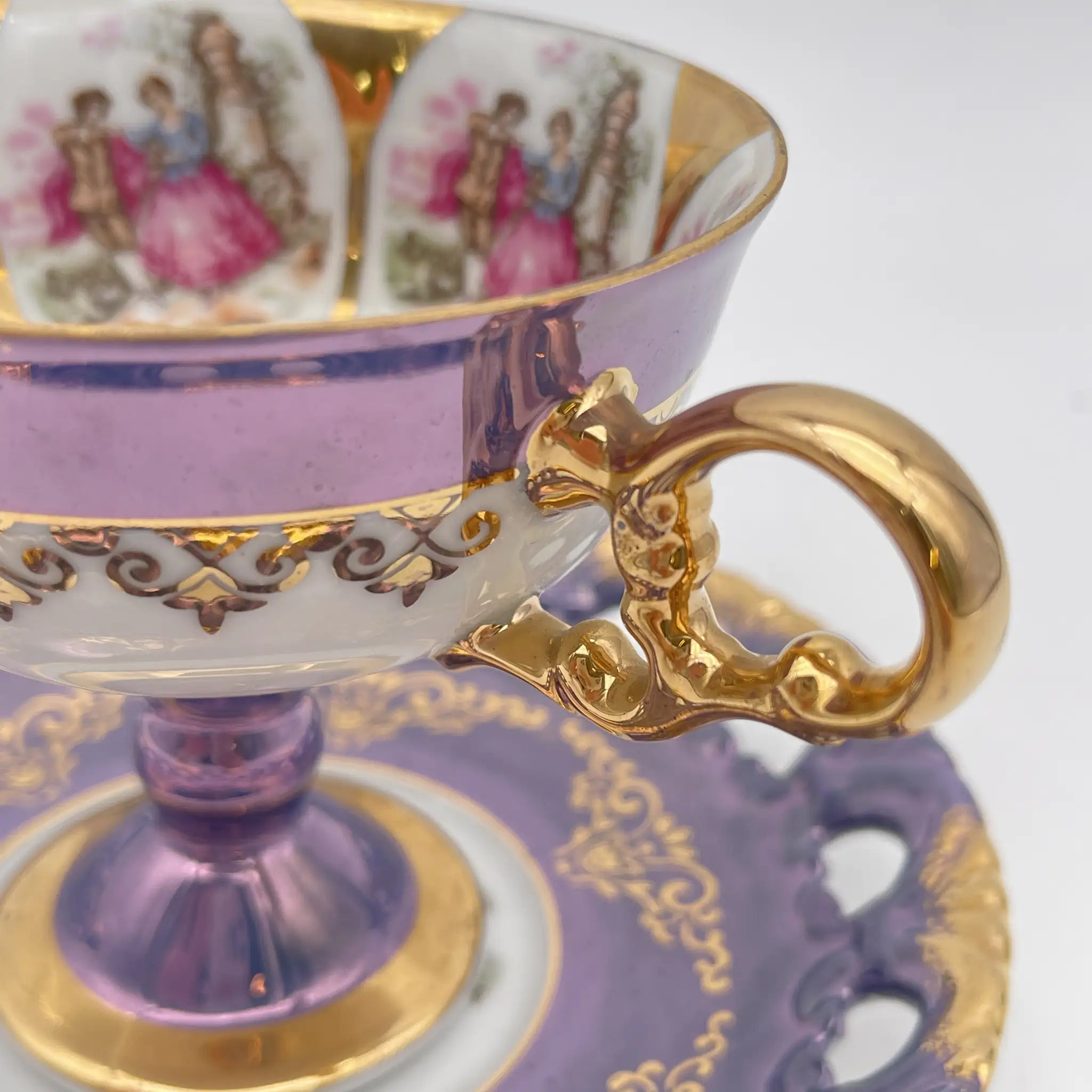 【复古】杯&碟子/大桥陶器/ Golden Fantasy /推测1950-60s /瓷器/日本/ fat galant,金彩