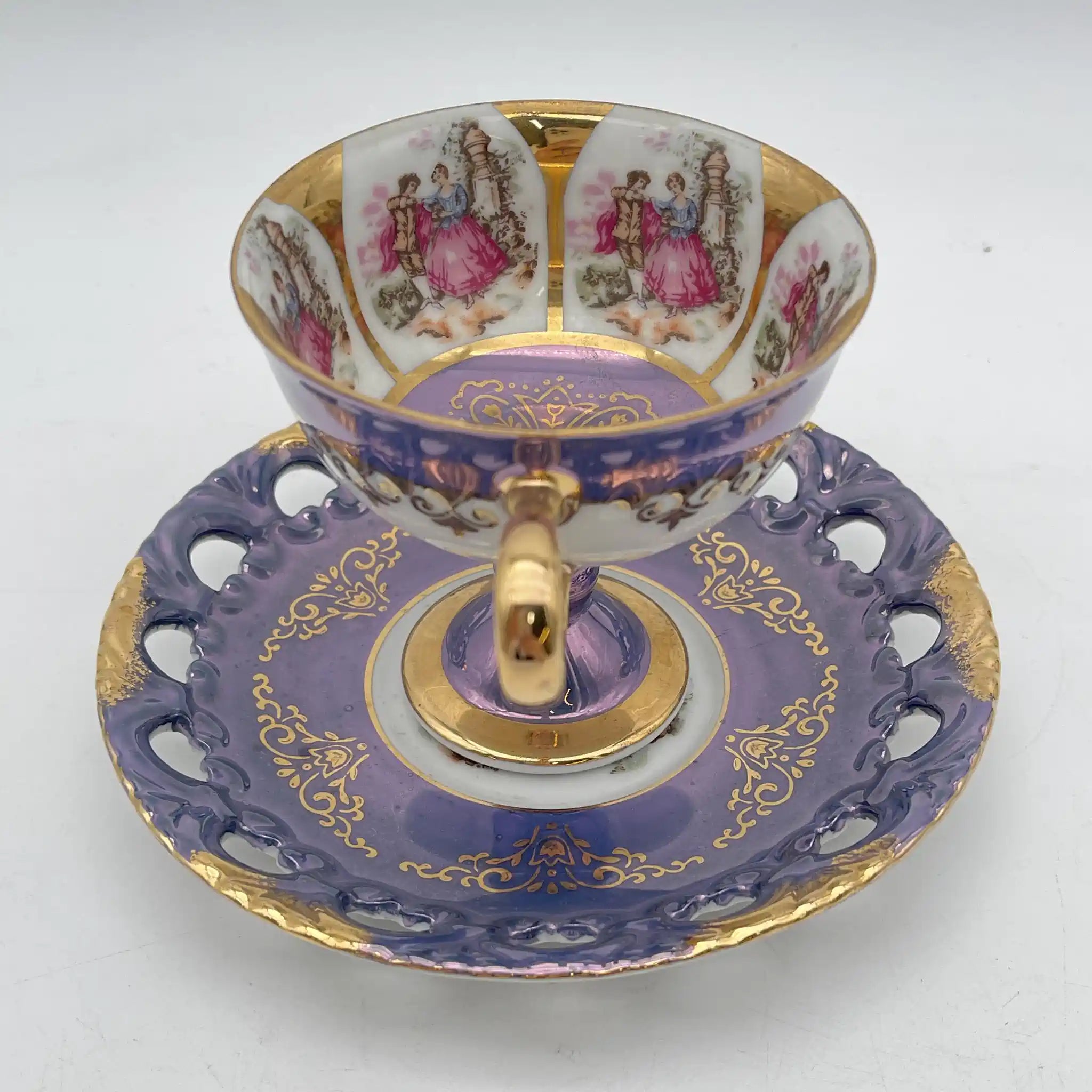 【复古】杯&碟子/大桥陶器/ Golden Fantasy /推测1950-60s /瓷器/日本/ fat galant,金彩