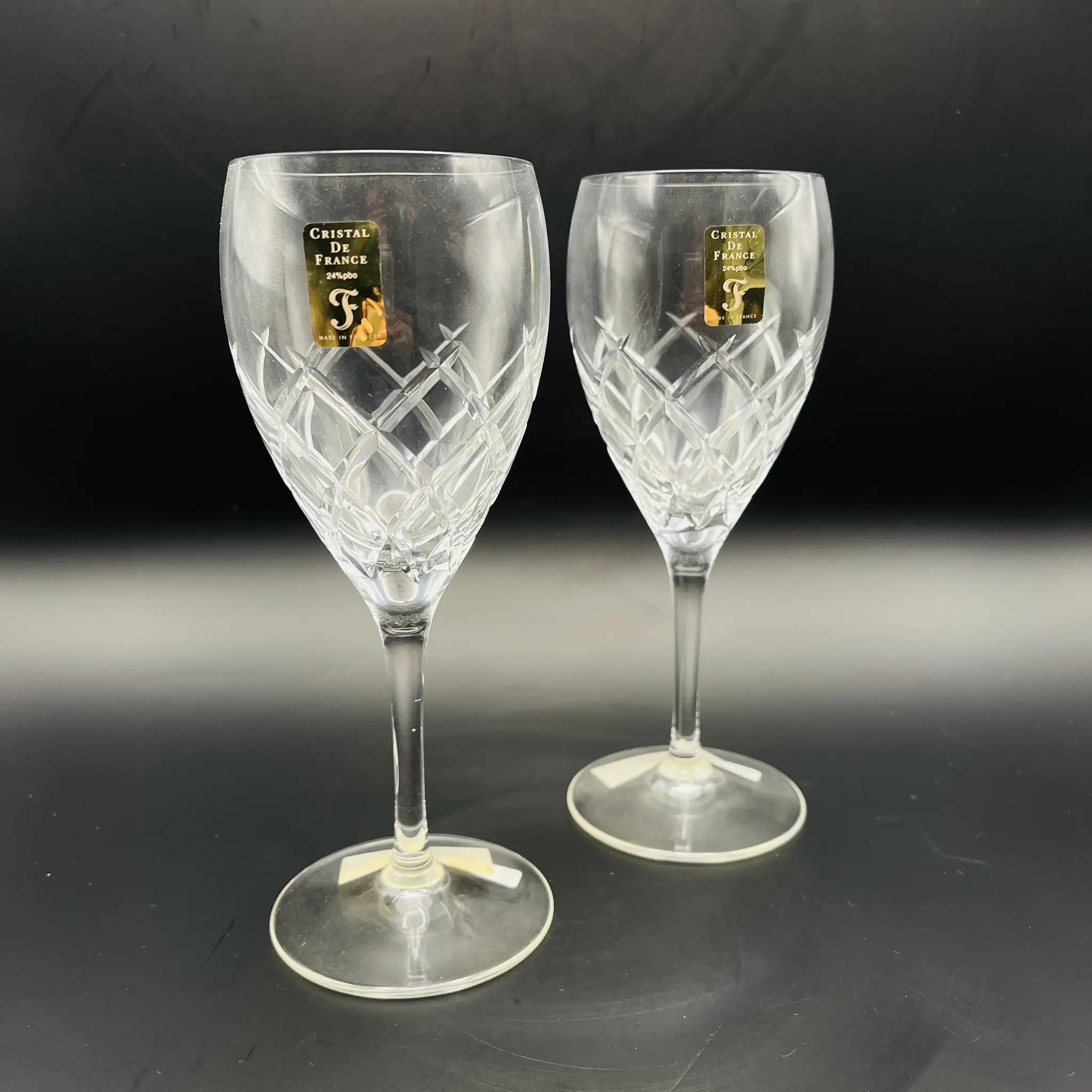 【リユース】 ワイングラスセット 2P / フランス / 24%pbo / 箱付き