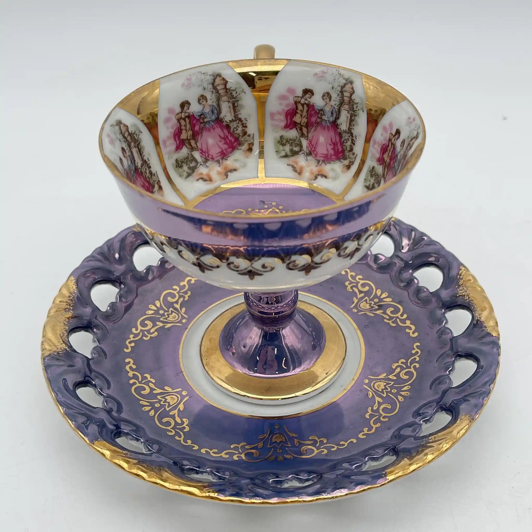 【复古】杯&碟子/大桥陶器/ Golden Fantasy /推测1950-60s /瓷器/日本/ fat galant,金彩
