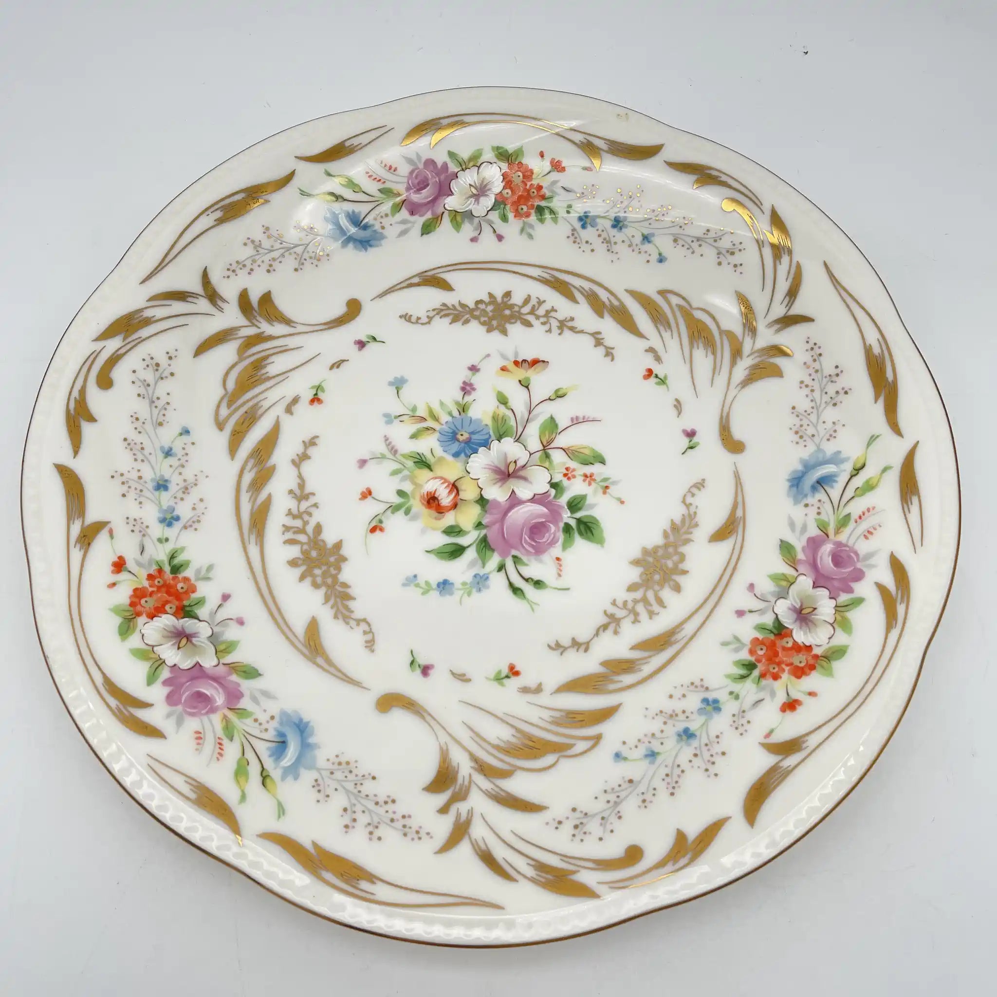 【复古】晚餐盘(主菜)/ TOWA(东和)/ Royal Doresden /估计1970-80s /瓷器/日本/德累斯顿瓷器风格,德累斯顿花束