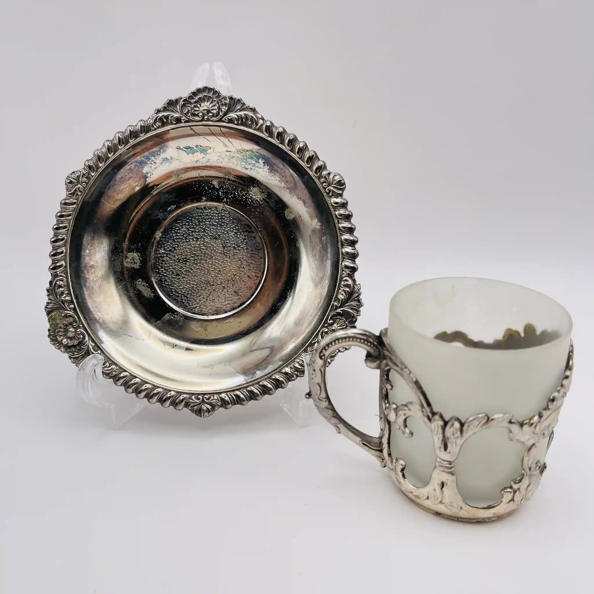 【アンティーク】 ミニティーカップ&ソーサーセット /
/ 19世紀以降 / シルバー / イギリス