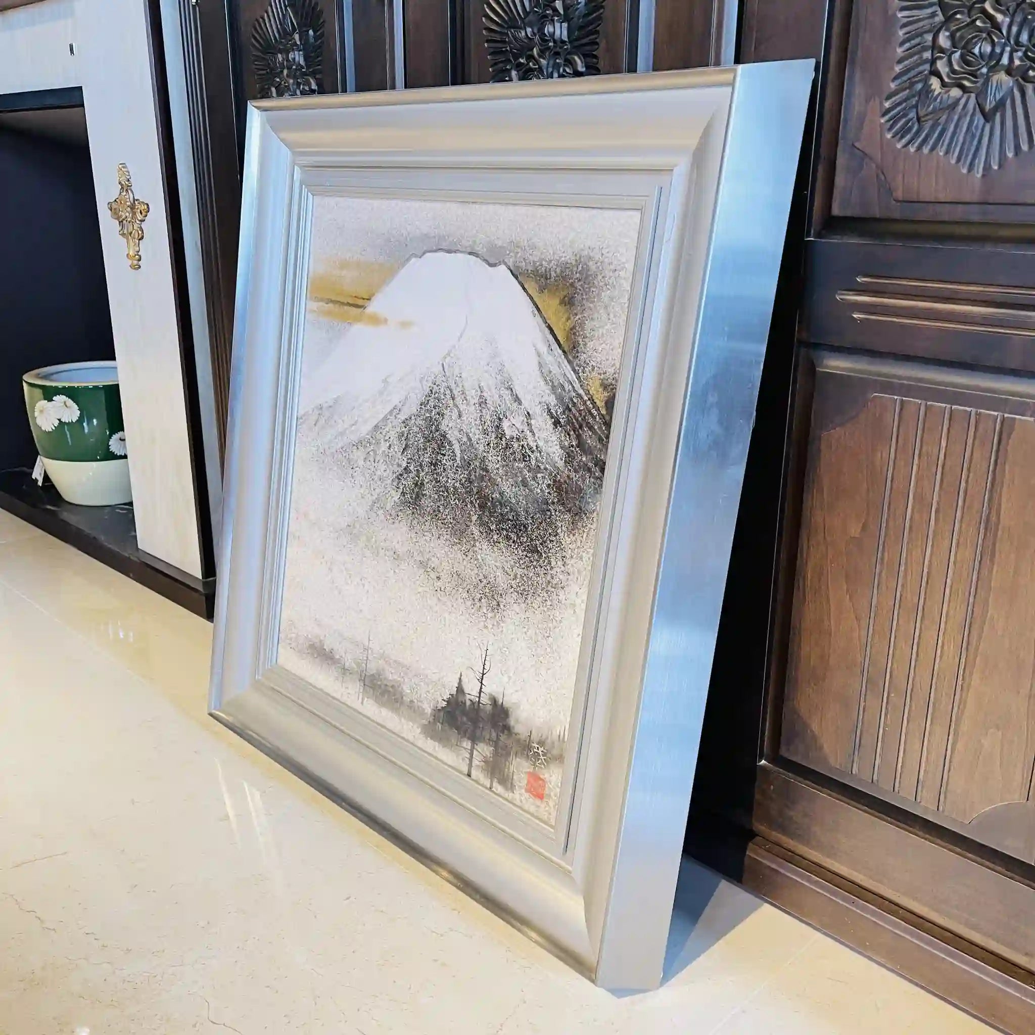 【アート/装飾品】 日本画 / 栗本茂治 / 『富士』