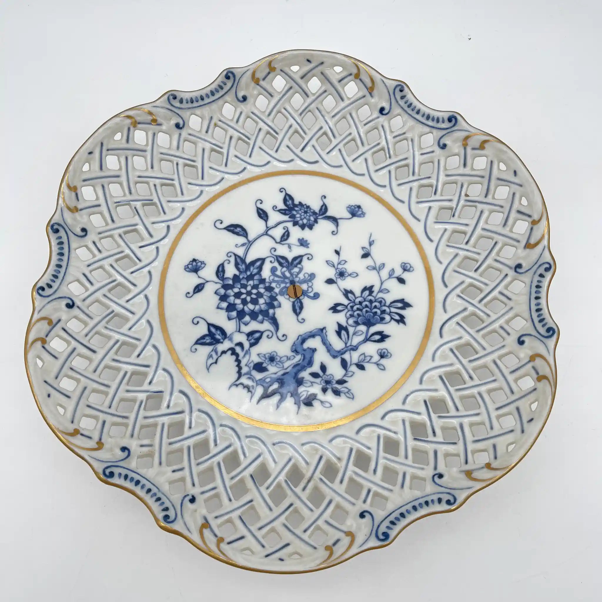 【复古】土窑/濑荣陶器/推定1960-70s / Fine China /日本/带金属支架,拉提斯工件,牡丹文