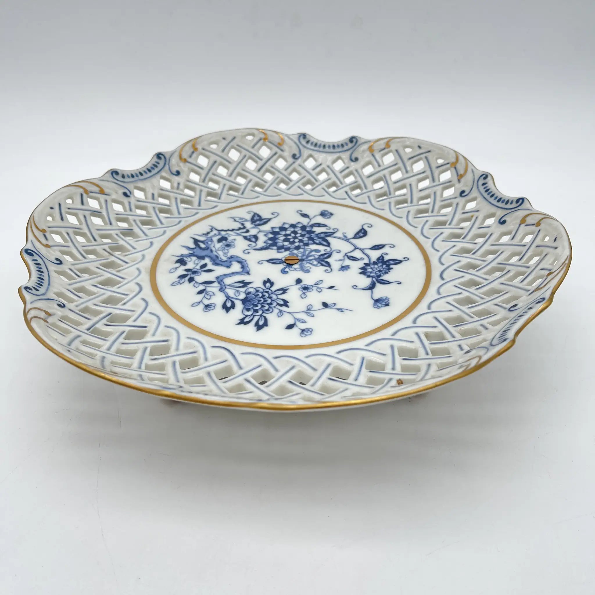 【复古】土窑/濑荣陶器/推定1960-70s / Fine China /日本/带金属支架,拉提斯工件,牡丹文