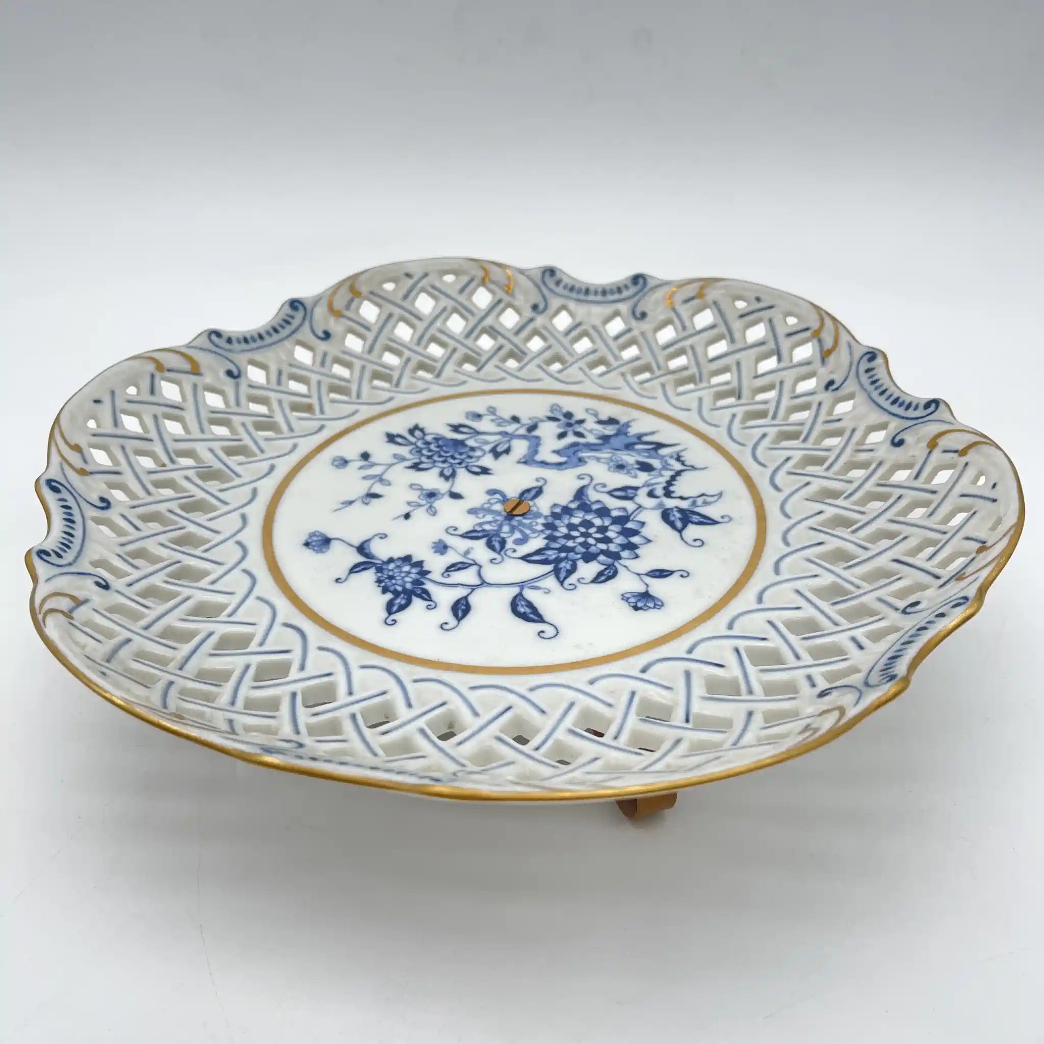 【复古】土窑/濑荣陶器/推定1960-70s / Fine China /日本/带金属支架,拉提斯工件,牡丹文