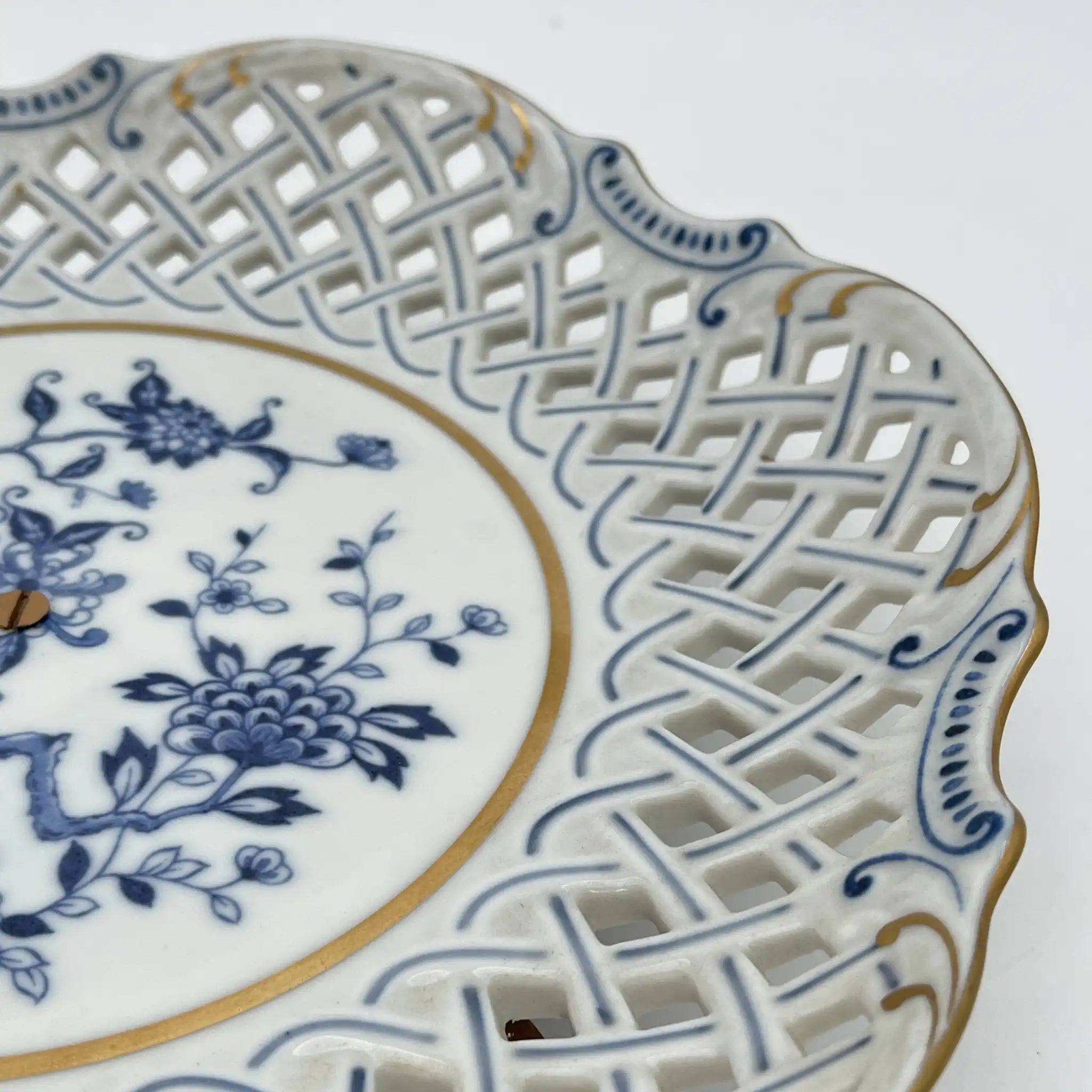 【复古】土窑/濑荣陶器/推定1960-70s / Fine China /日本/带金属支架,拉提斯工件,牡丹文