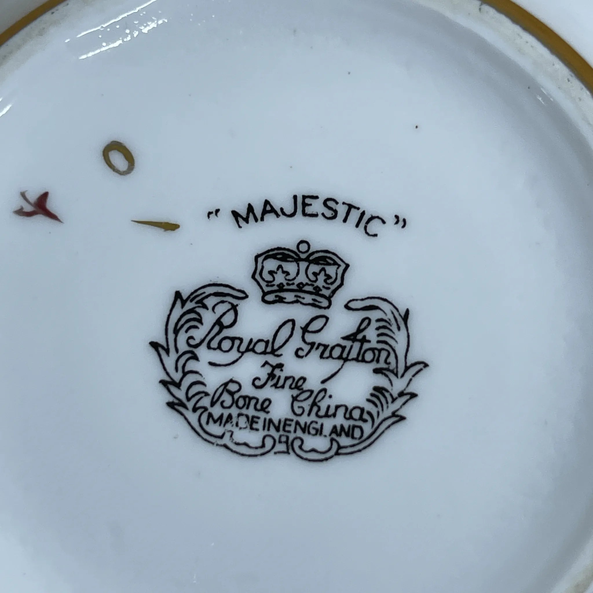 【复古】糖碗/ Royal Grafton / Majestic /估计20c中期/ Fine Bone China /英国/金彩