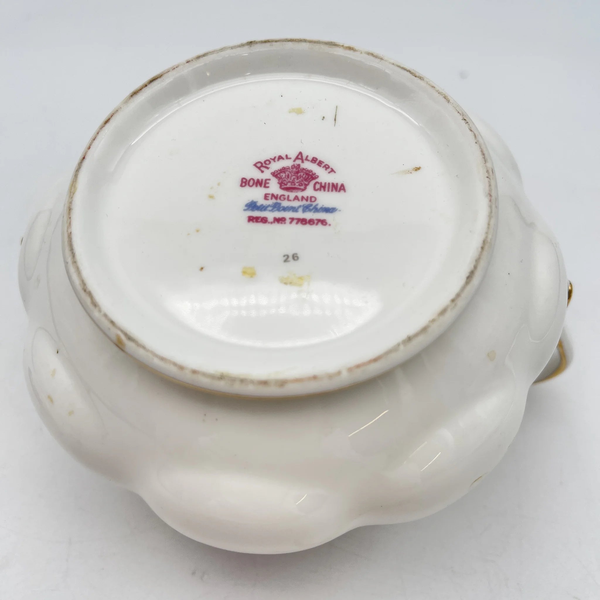 【复古】糖碗(糖罐)/ Royal Albert / Petit Point /估计1930-70s / Bone China /英国/小波湾风