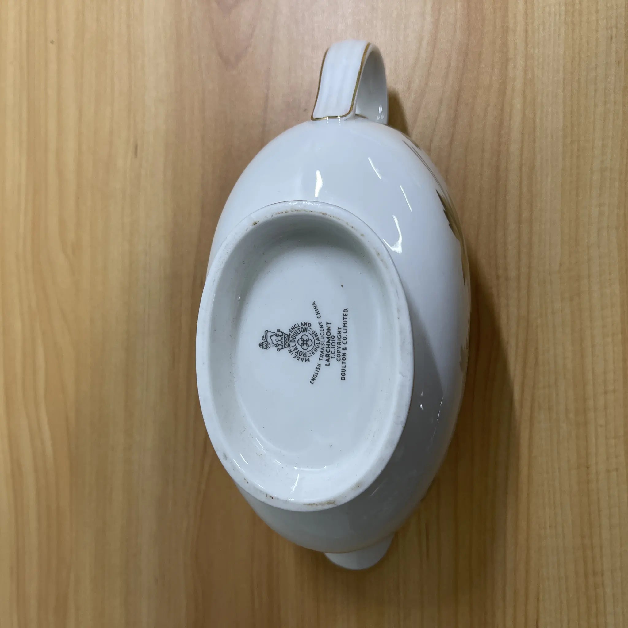 【复古】酱料船+茶托/ Royal Doulton / Larchmont /估计20c中后期/瓷器/英国/金彩