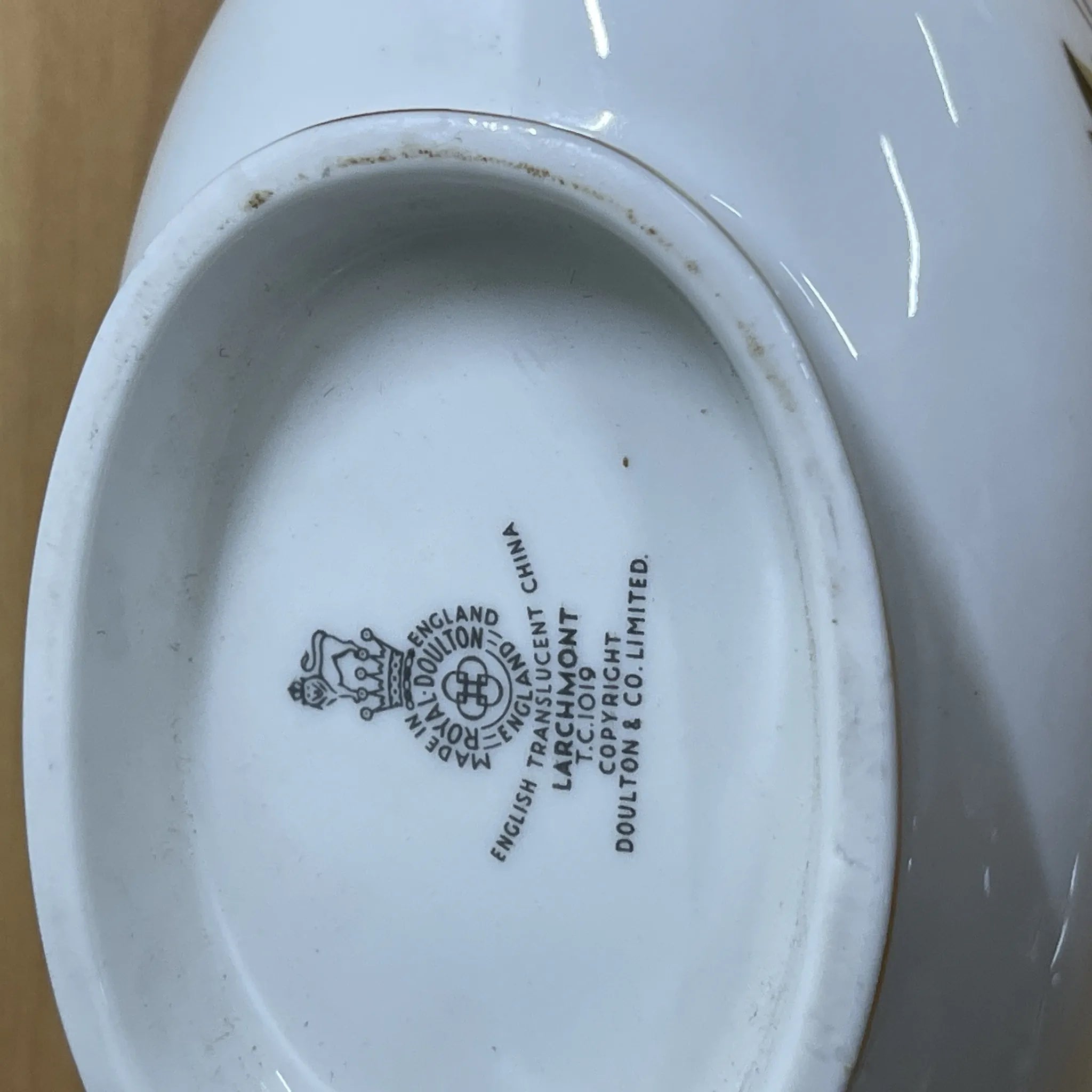 【复古】酱料船+茶托/ Royal Doulton / Larchmont /估计20c中后期/瓷器/英国/金彩
