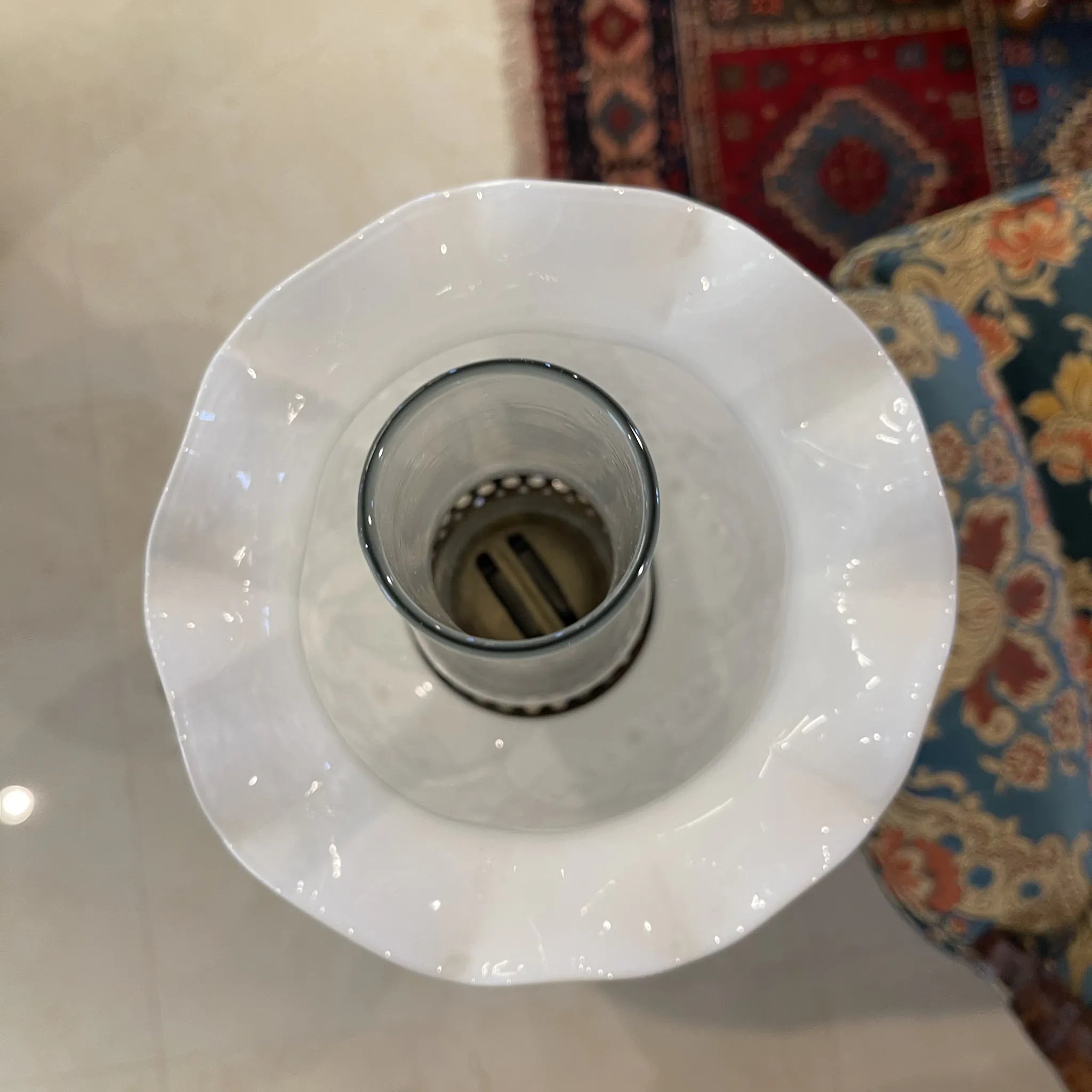 Antique Oil Lamp / Victorian Style / 19th Century / Cast Iron, Brass, Glass / UK / Direct Import from the UK