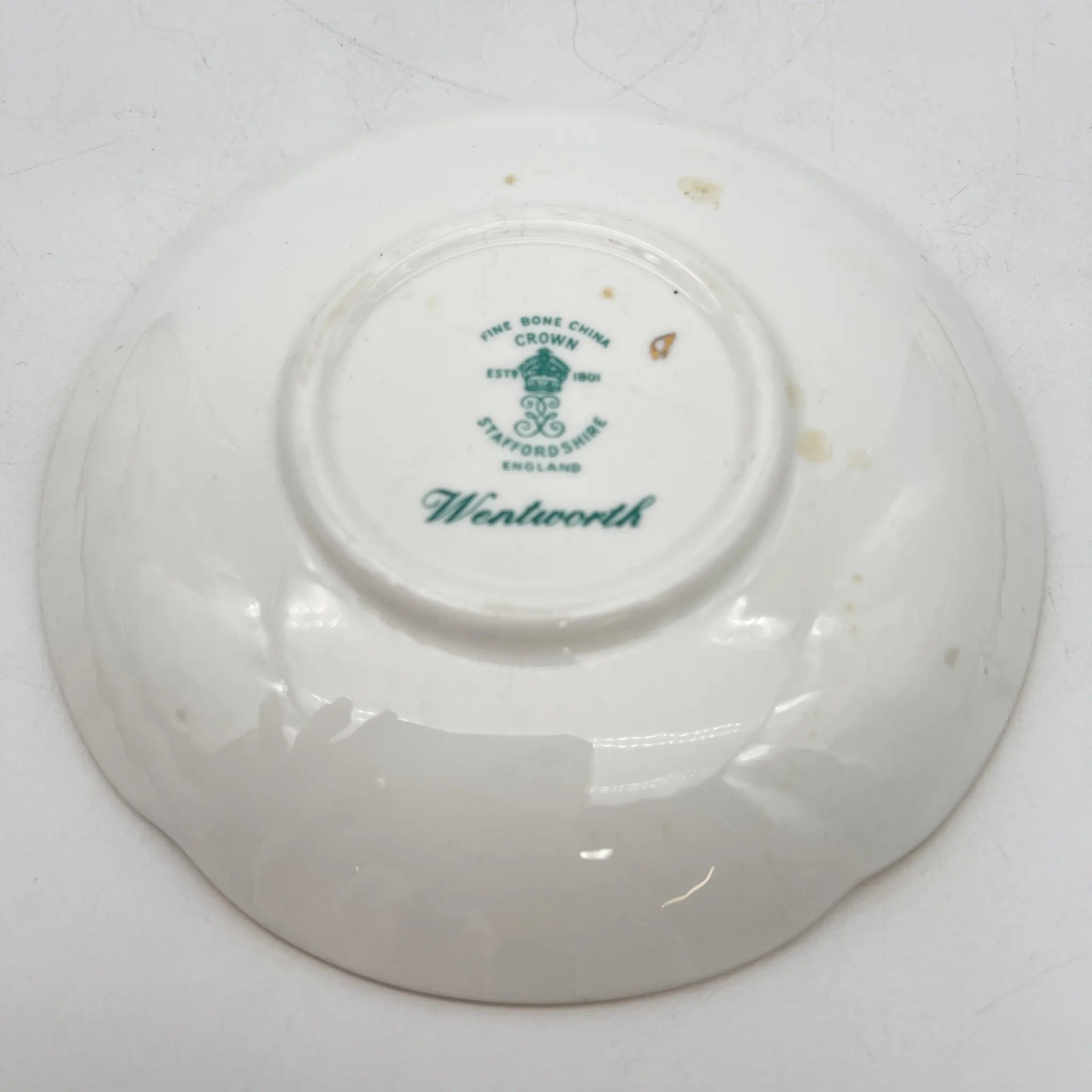 【复古】茶杯&碟子2p / Crown Staffordshire(皇冠斯塔福德郡)/估计1930-50s / Fine Bone China /英国/ 玫瑰,滚动