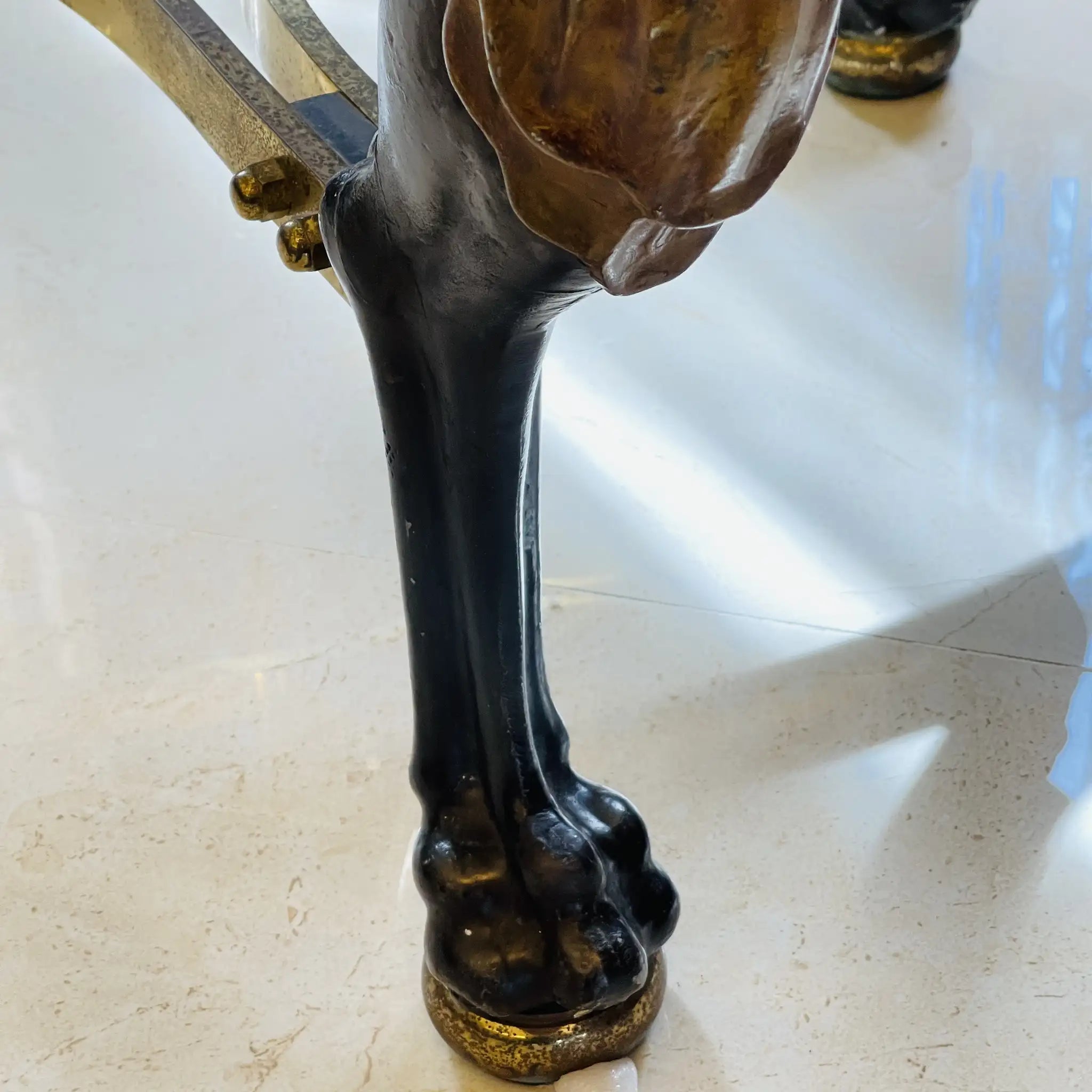 【アンティーク】 ガラステーブル / グリフィンモチーフ / 1960年代 / フランス