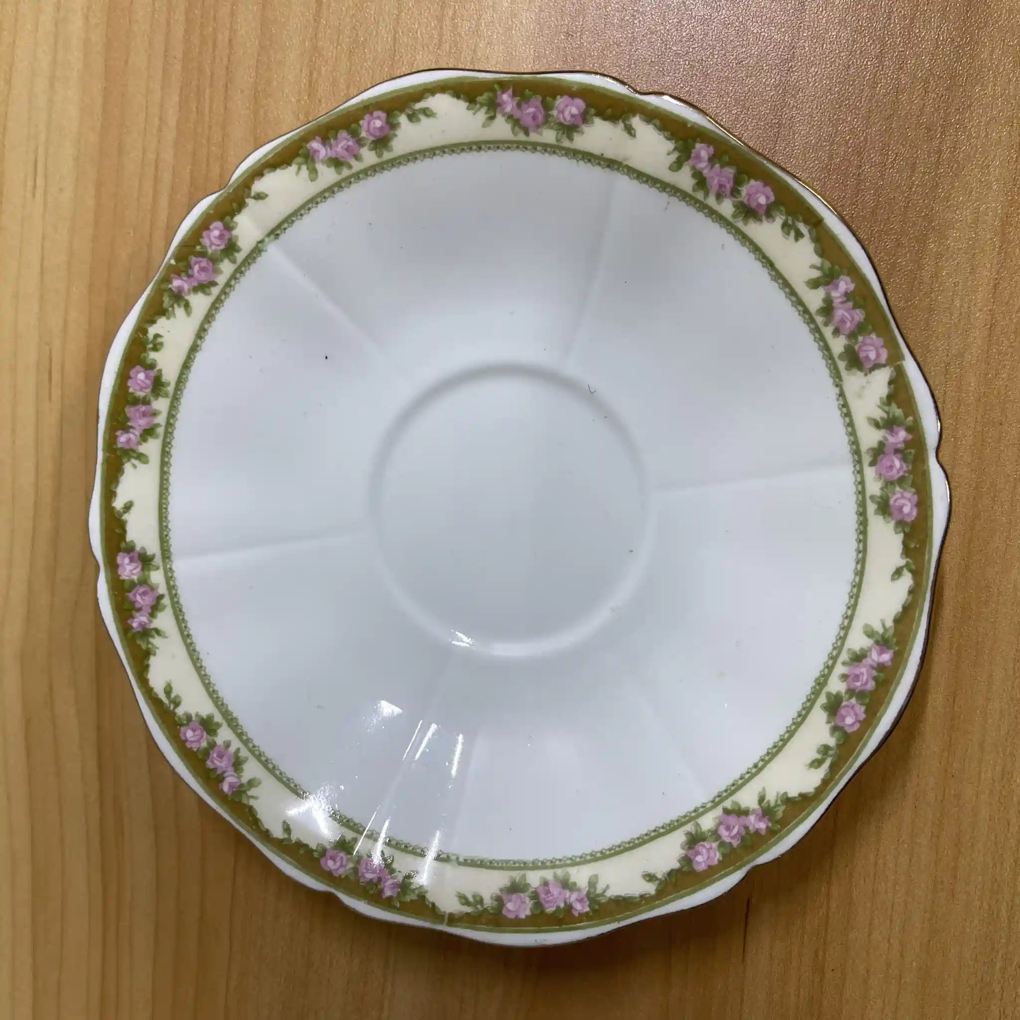 【古董】三叠式+茶托/ E. Hughes / Paladin China /推测20c中期/瓷器/英国/玫瑰