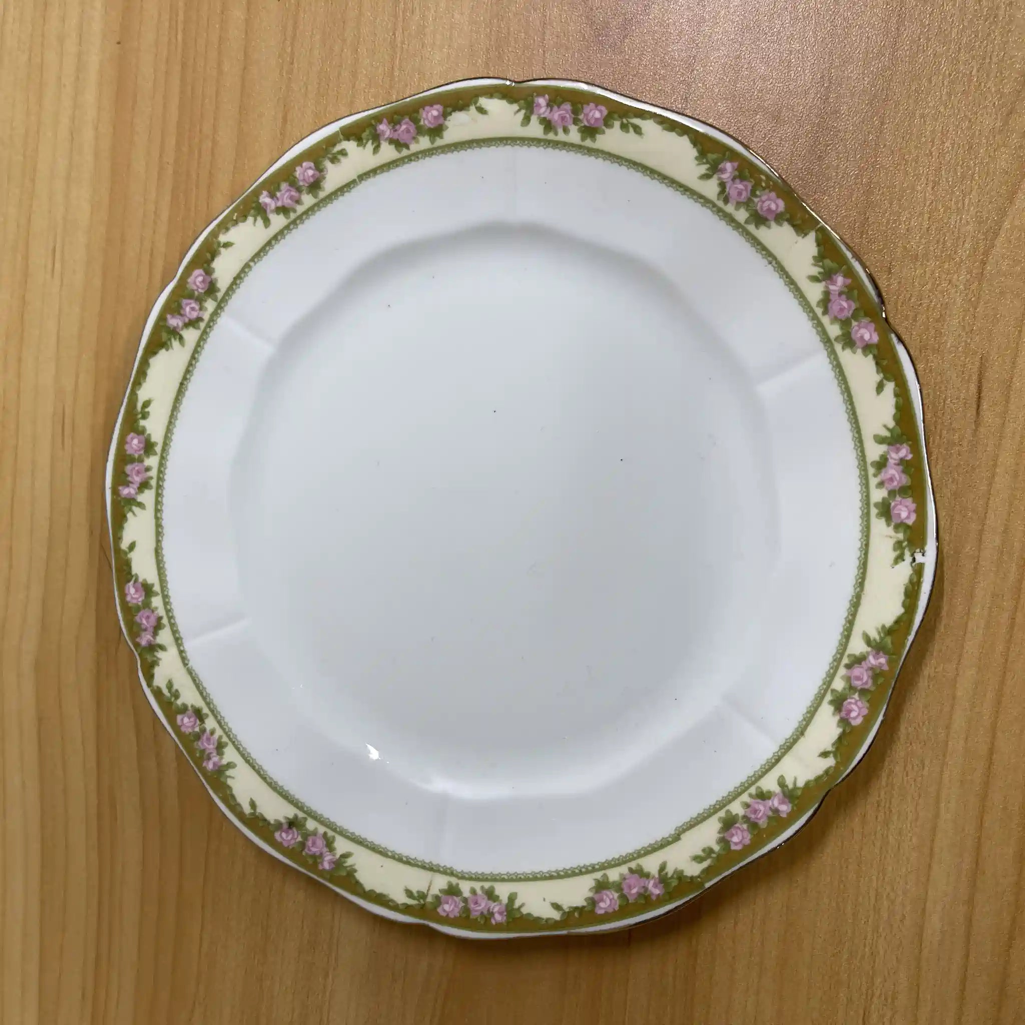 【古董】三叠式+茶托/ E. Hughes / Paladin China /推测20c中期/瓷器/英国/玫瑰