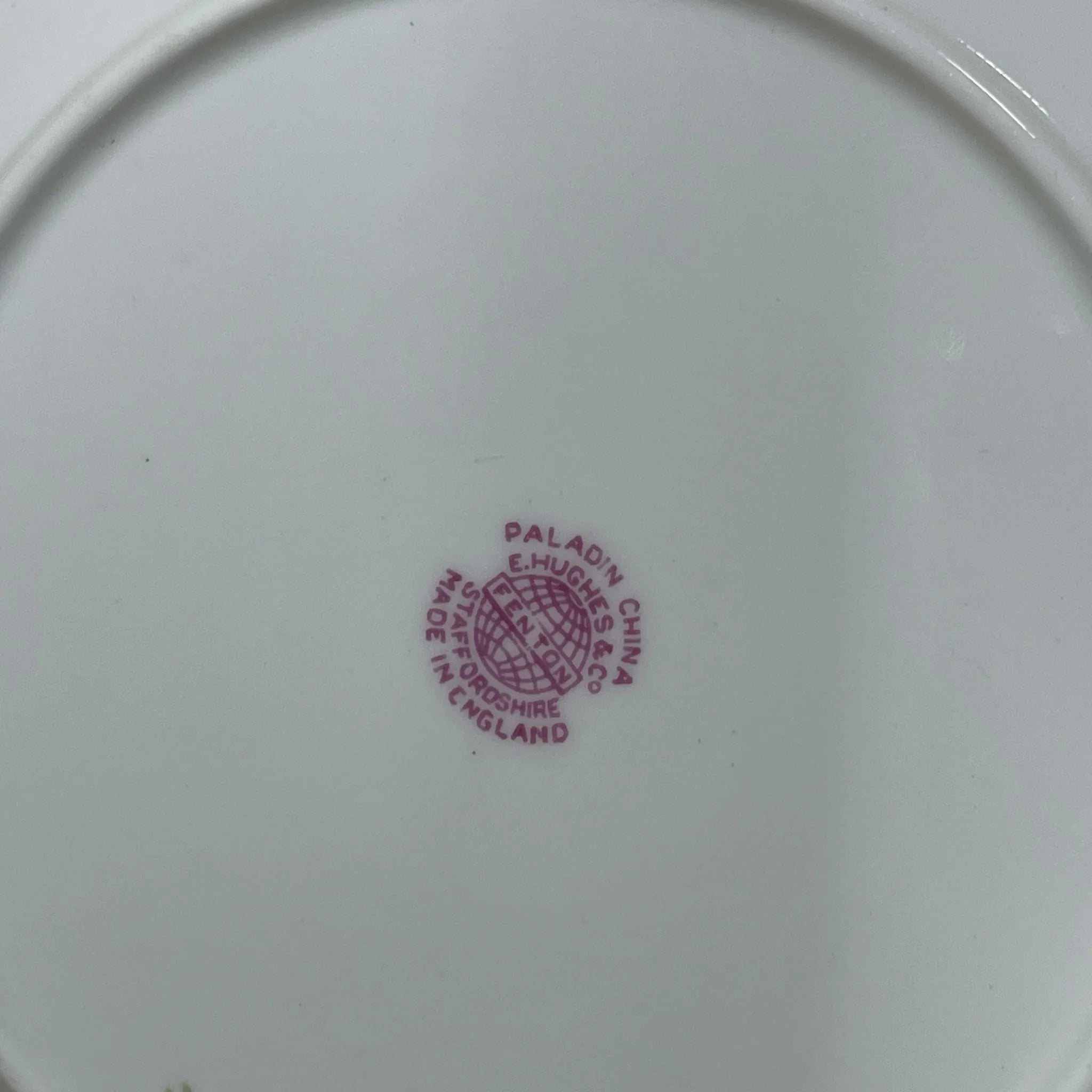 【古董】三叠式+茶托/ E. Hughes / Paladin China /推测20c中期/瓷器/英国/玫瑰
