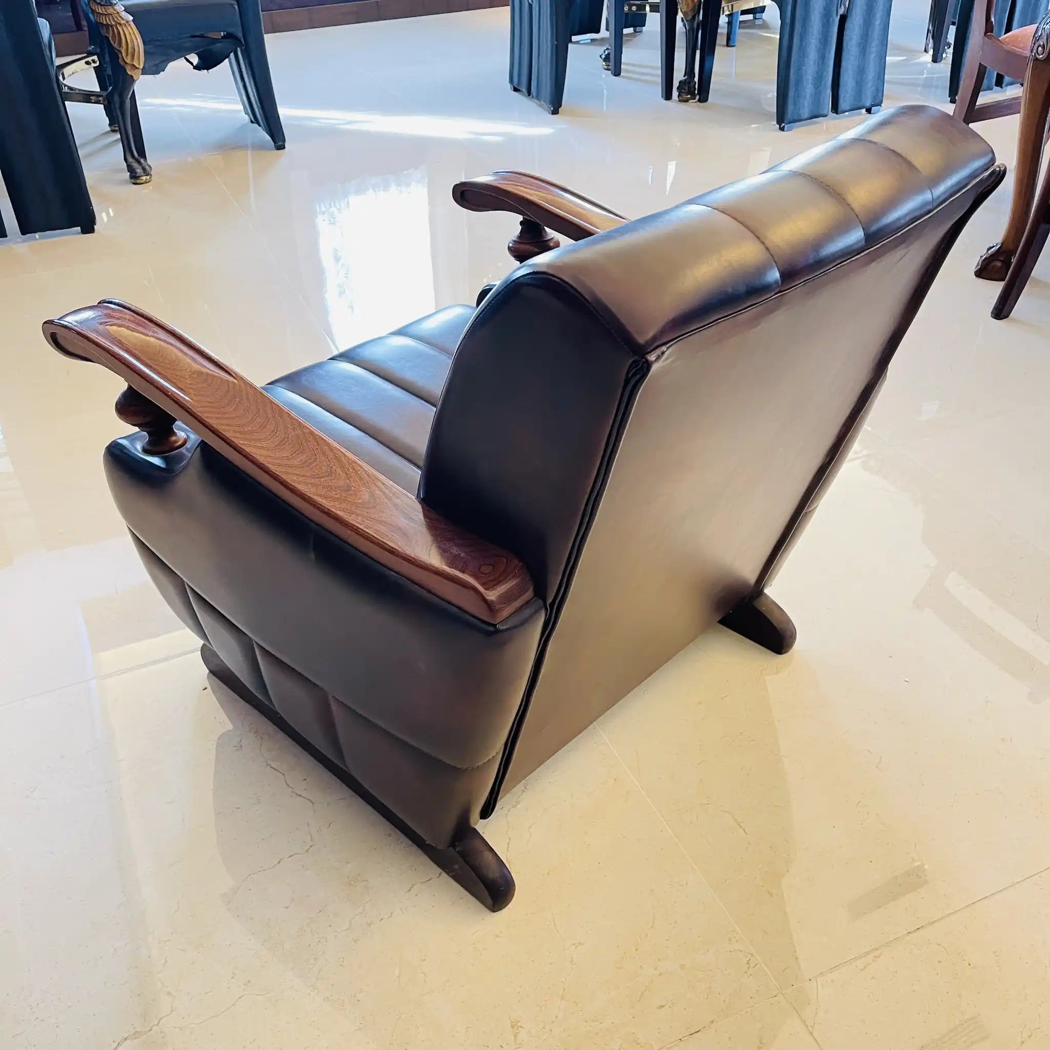 ビンテージ調ソファセット / カリモク / 本革 / 2Pソファ,1Pソファ,ローテーブル