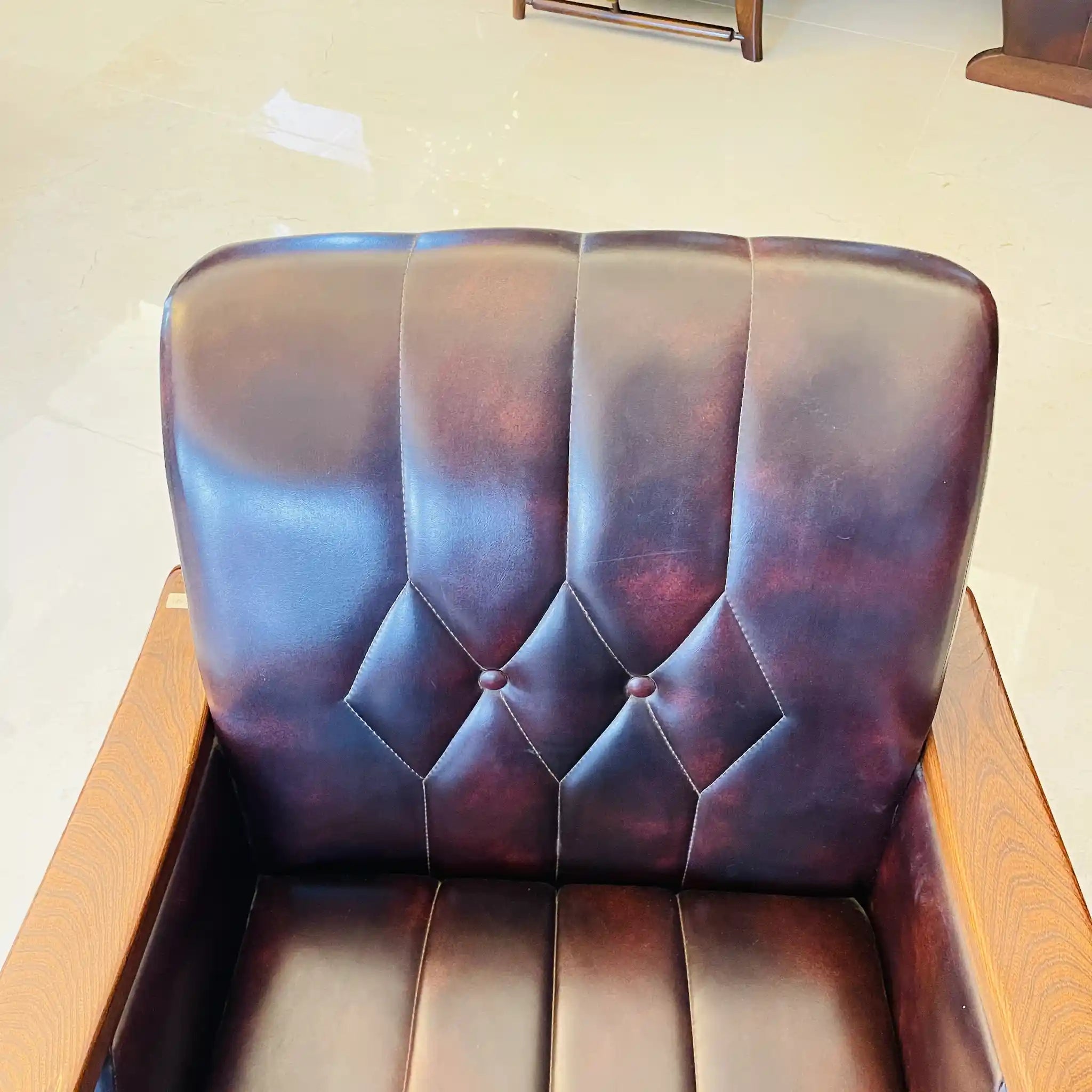 ビンテージ調ソファセット / カリモク / 本革 / 2Pソファ,1Pソファ,ローテーブル