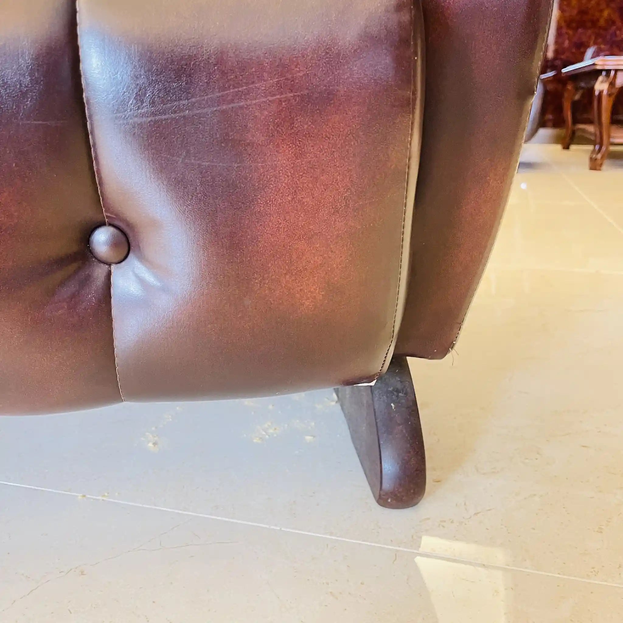 ビンテージ調ソファセット / カリモク / 本革 / 2Pソファ,1Pソファ,ローテーブル