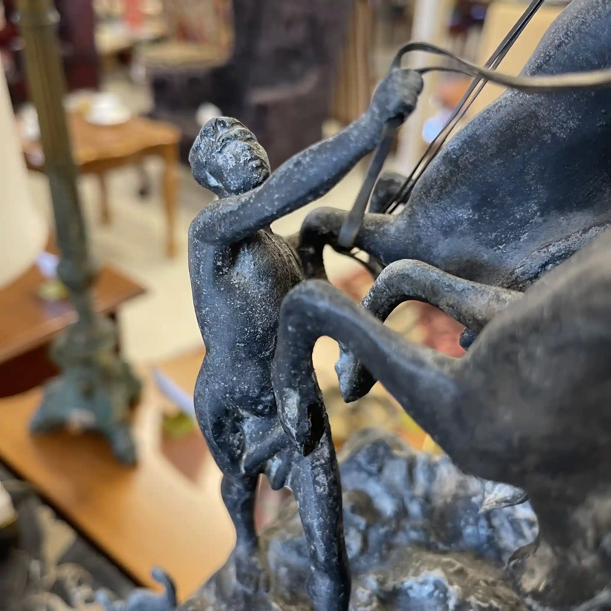 【アンティーク】 置き時計 / スペルター像 / 19世紀(推定) / スペルター / フランス